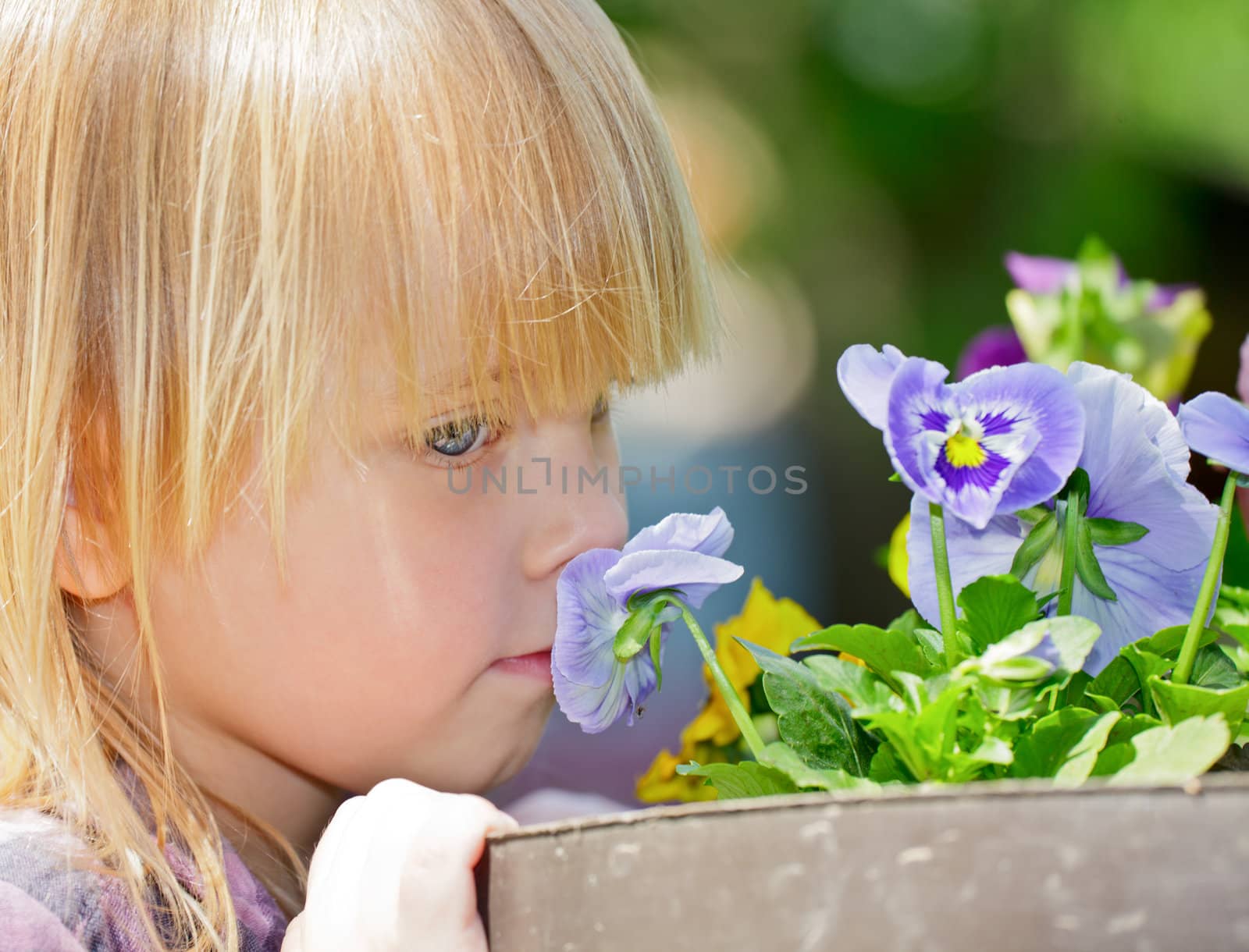 Child with flower by naumoid