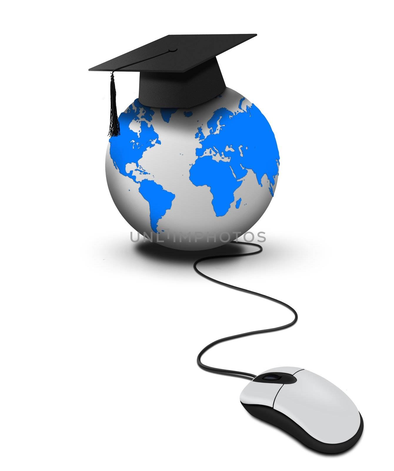 Online world wide education with mouse click