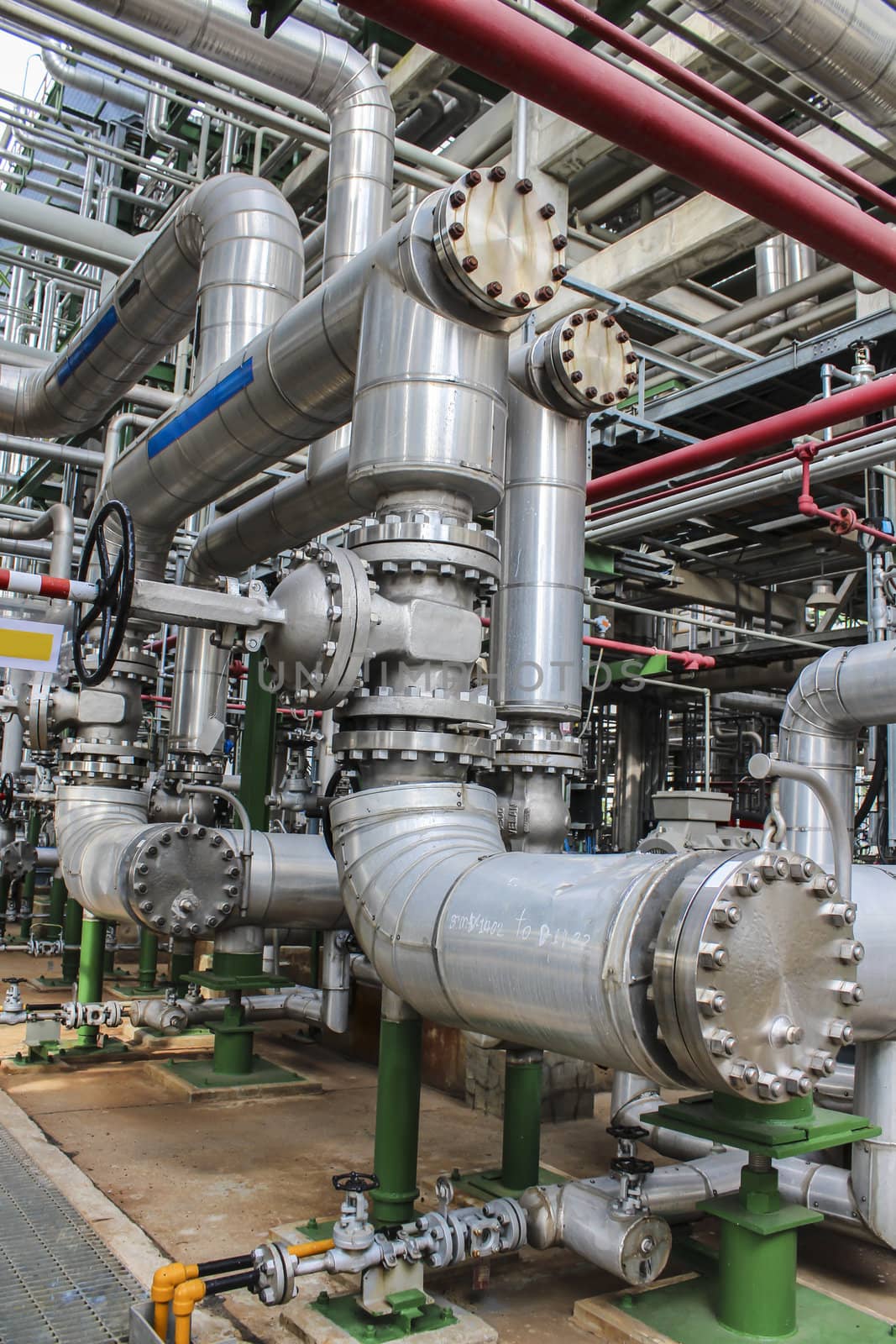 Steel Pipe line in chemical factory