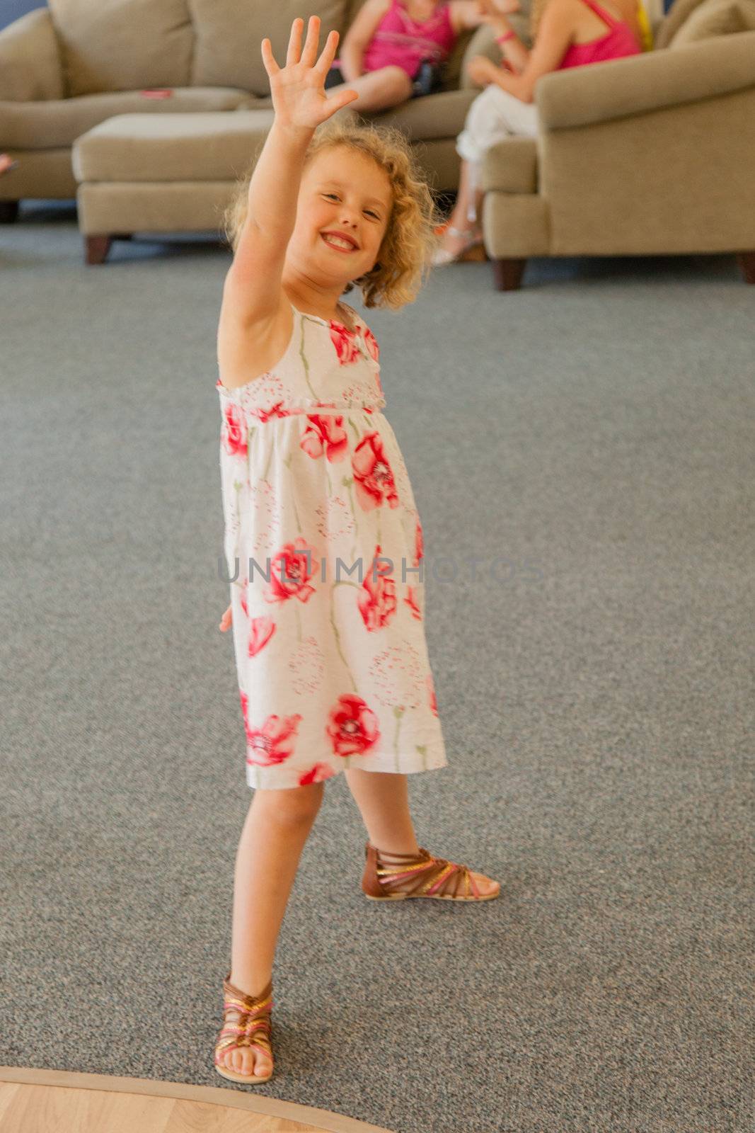 Playing on the floor during party