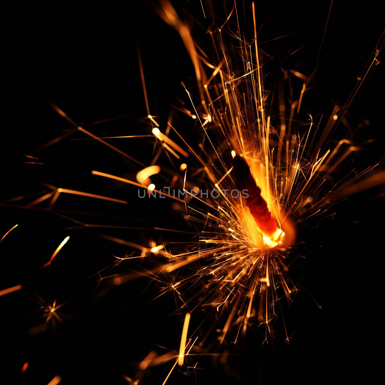 holiday sparkler macro close up