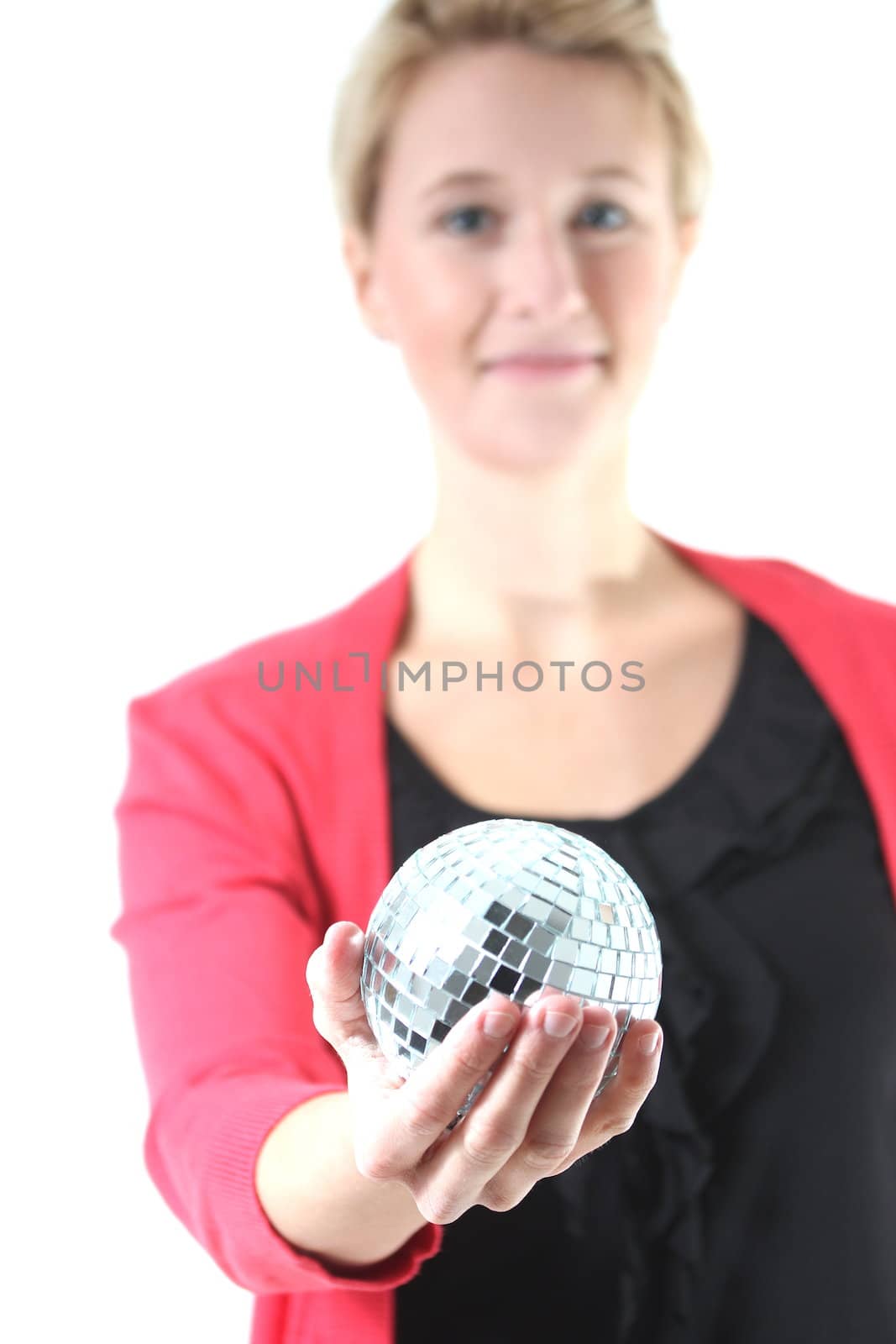 girl with mirror ball