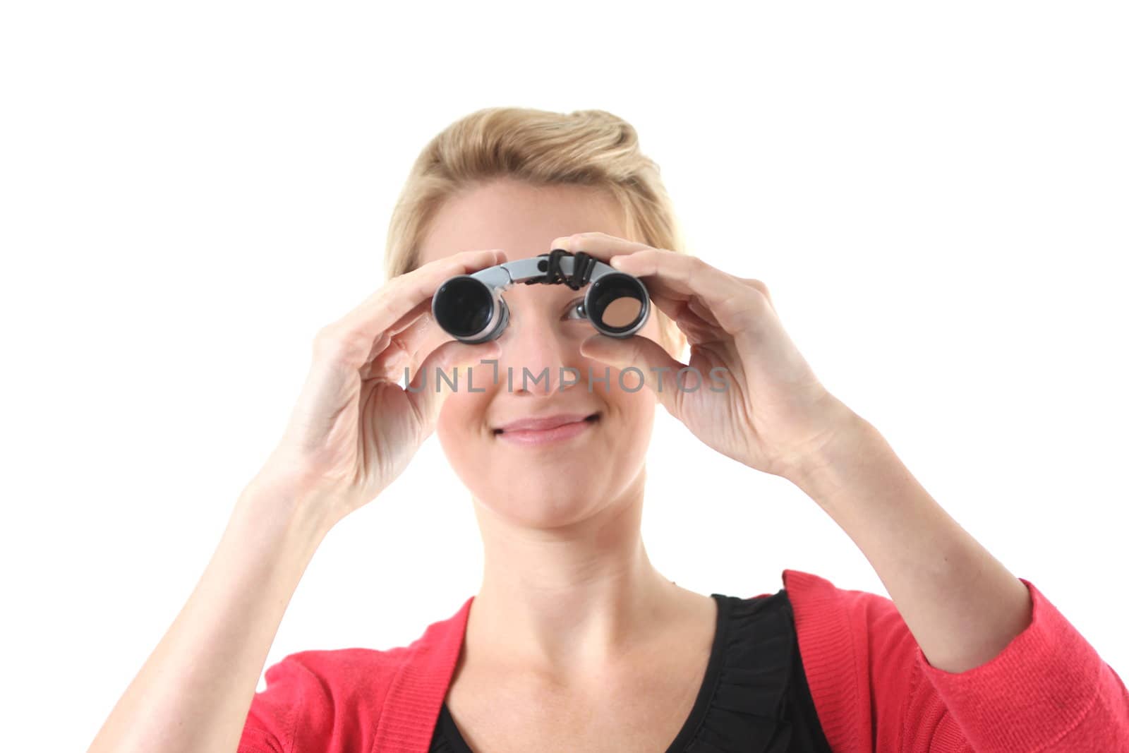 woman with binoculars