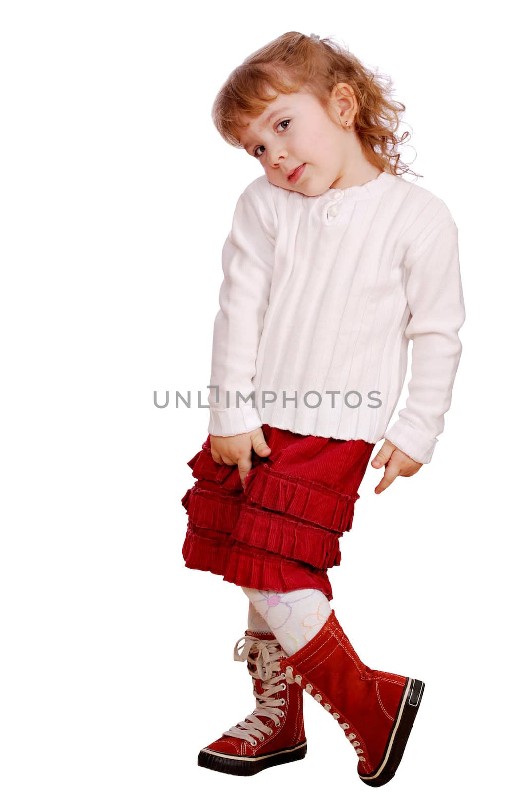 Little girl posing studio shot