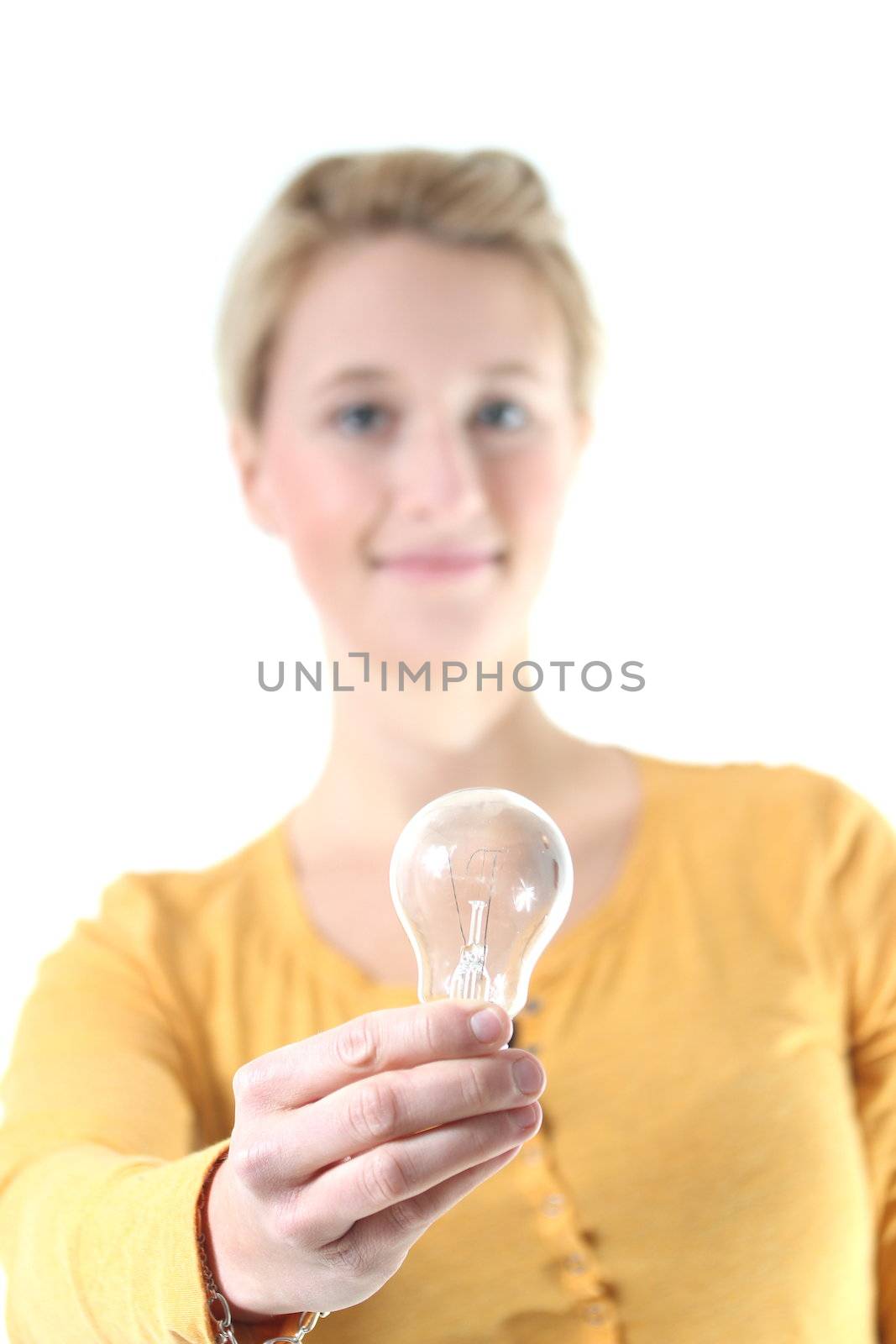 girl with light bulb