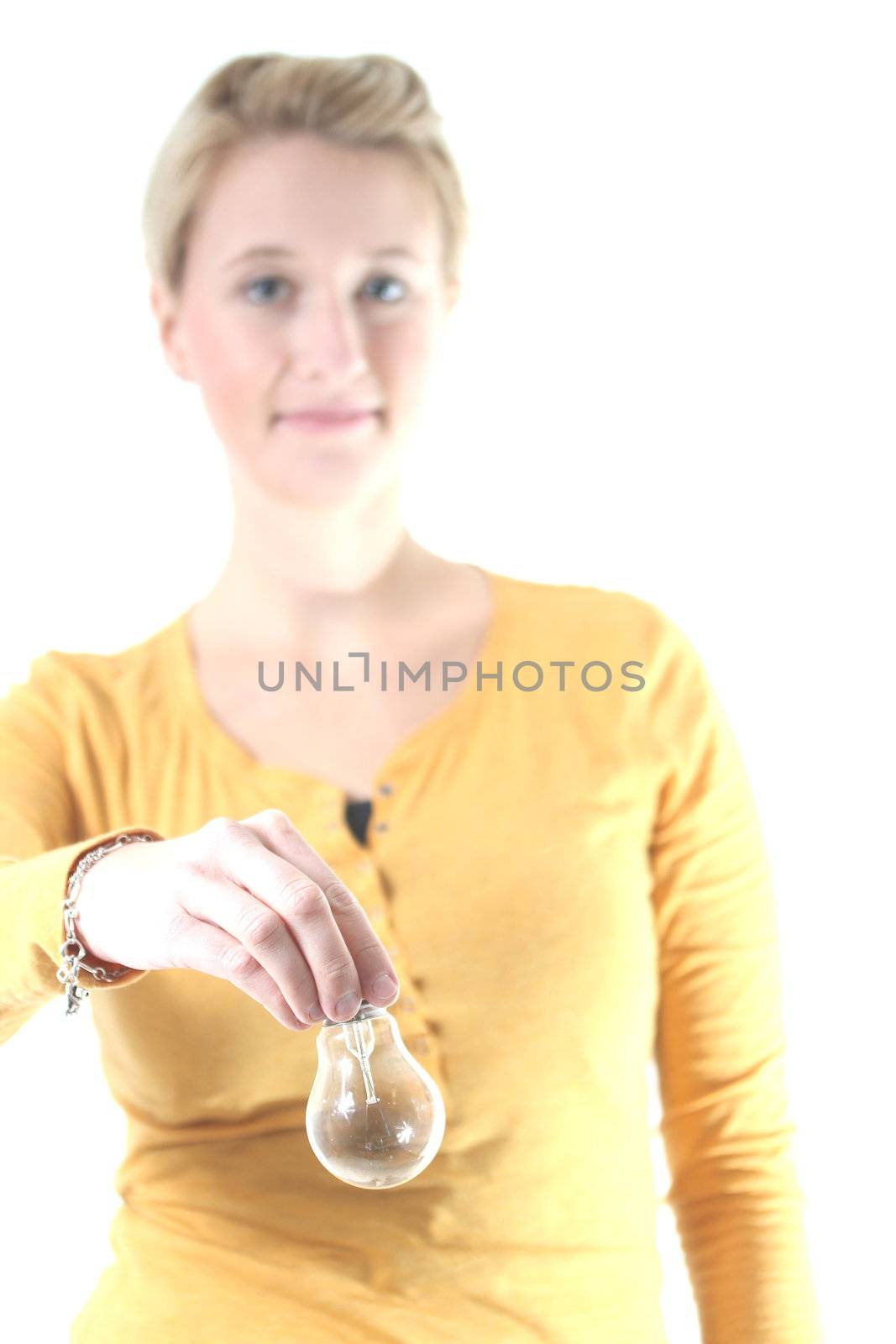 girl with light bulb