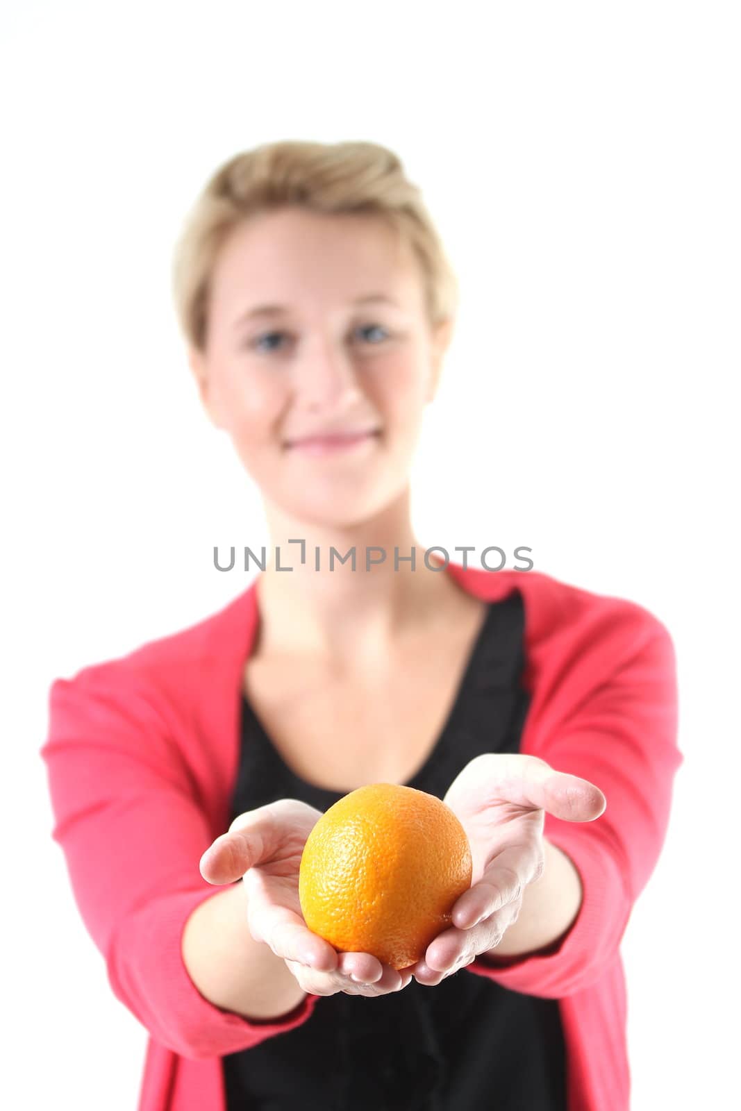 woman with orange by Teka77