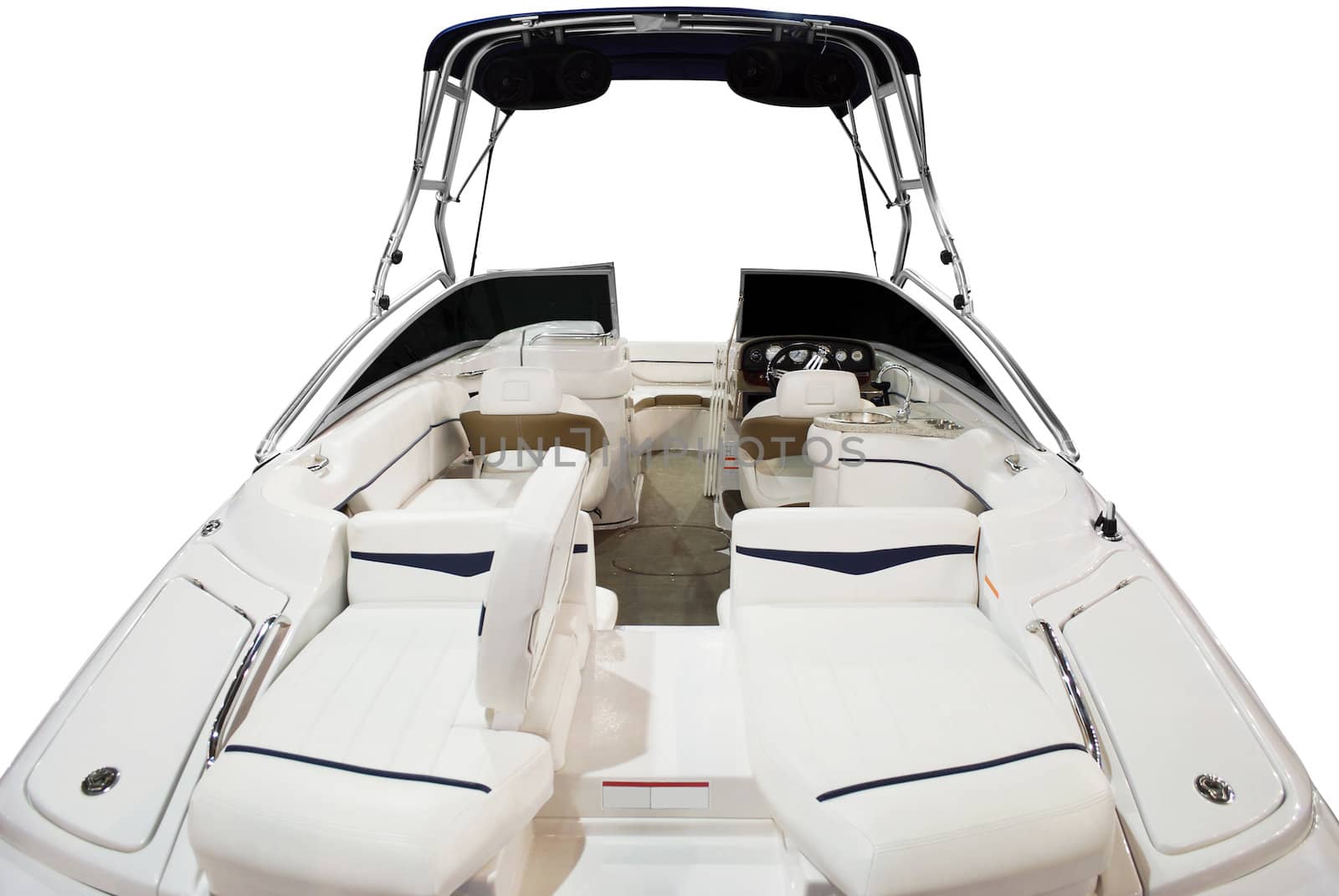 Luxury yacht interior isolated on white