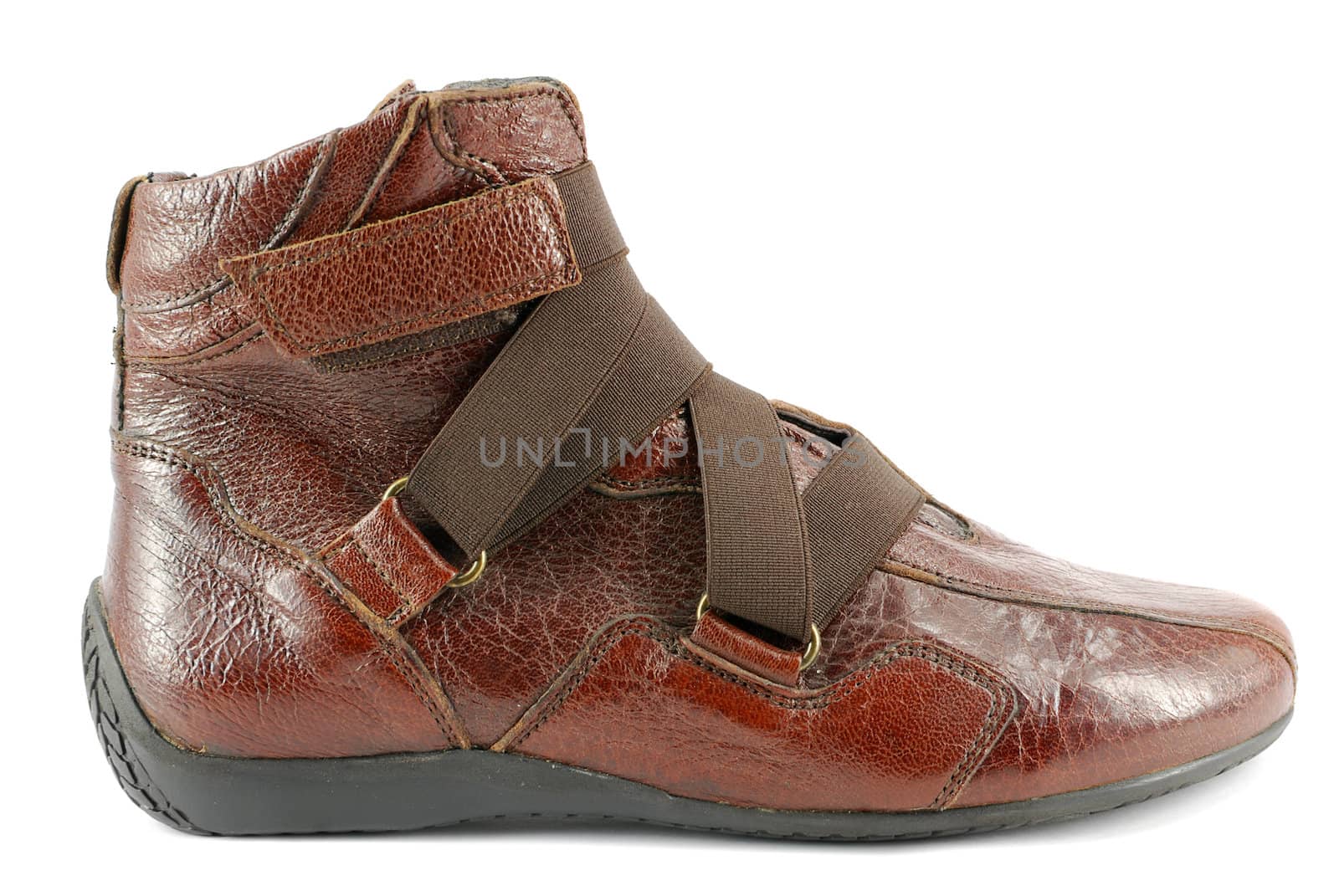 Woman new red leather shoe