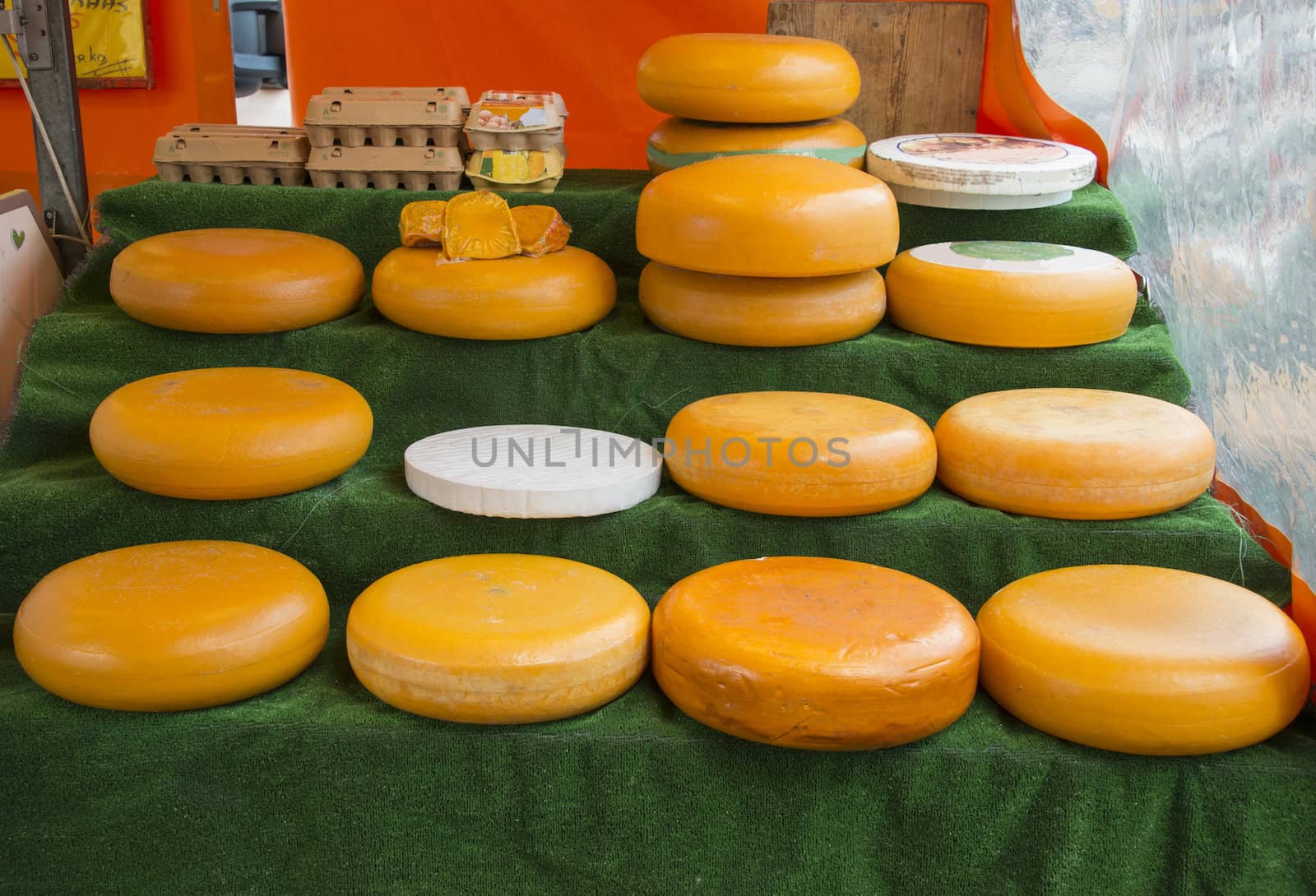 dutch market with cheese by compuinfoto