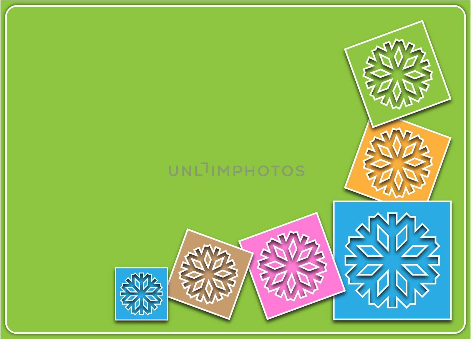 Christmas or winter background with snowflakes in pastel colors