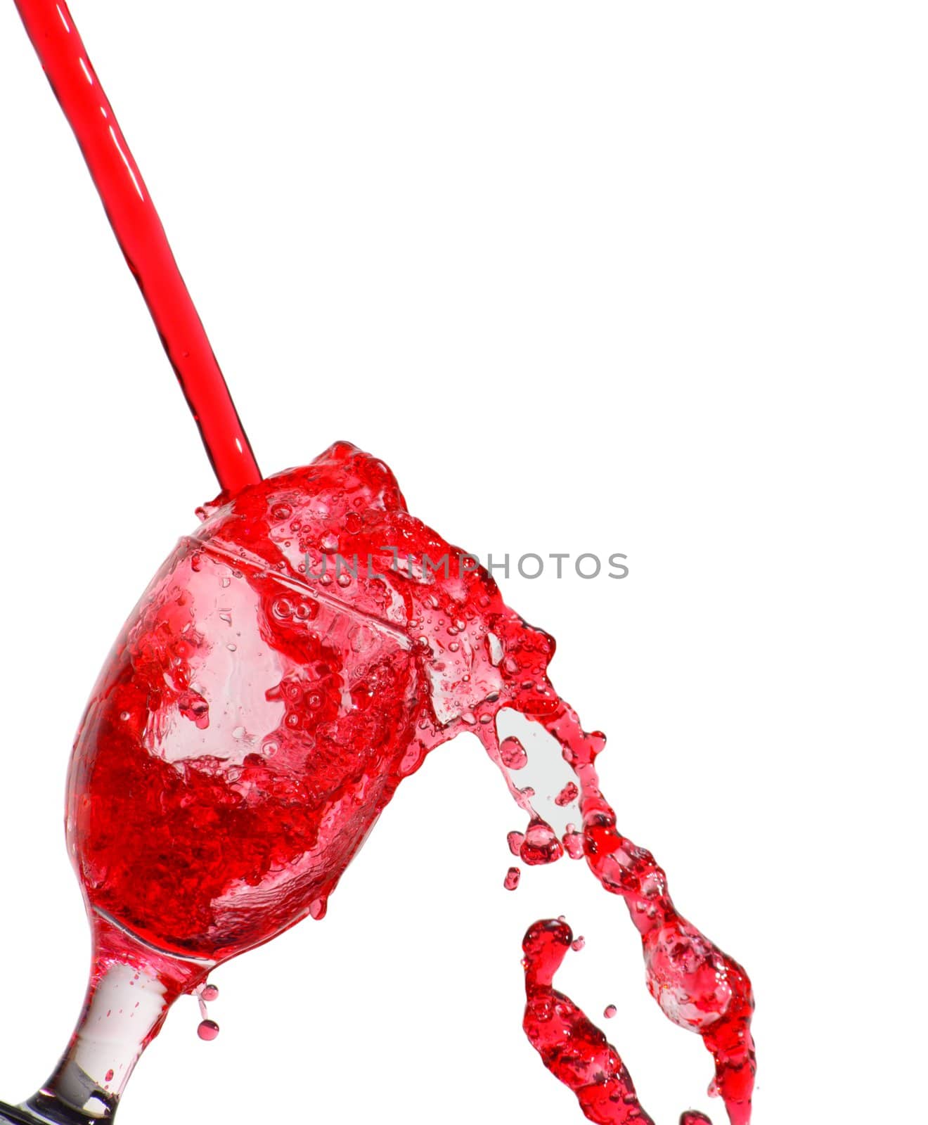 glass of red juice, splash and jet