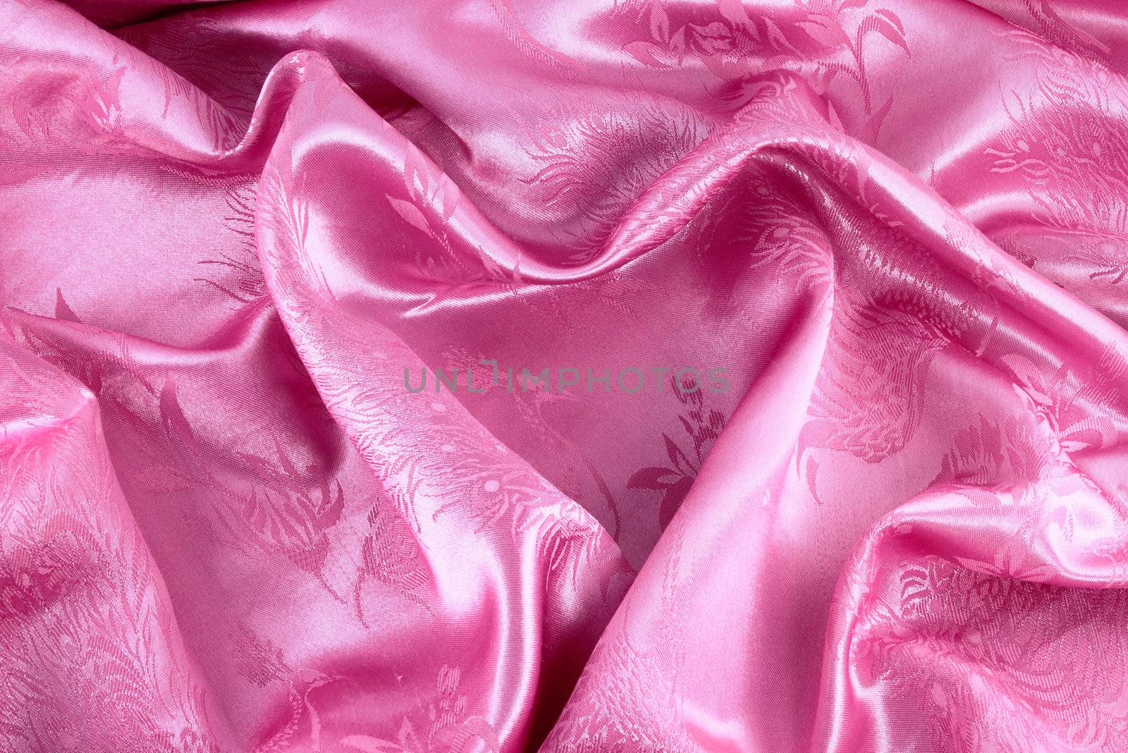 pink heart from satin for St Valentine's day background by geargodz