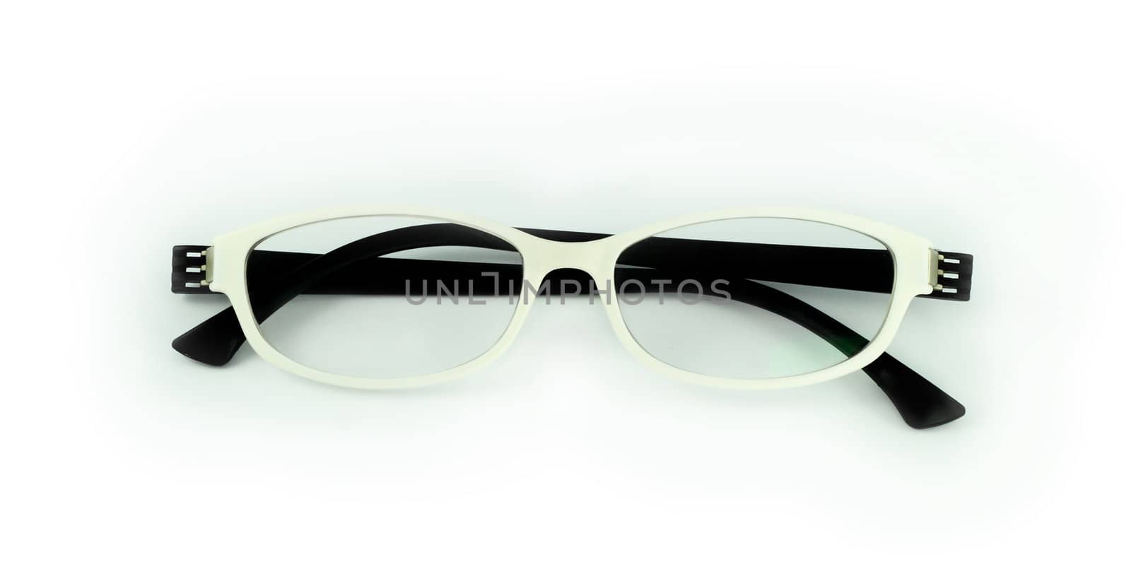 white eyeglasses isolate on a white background