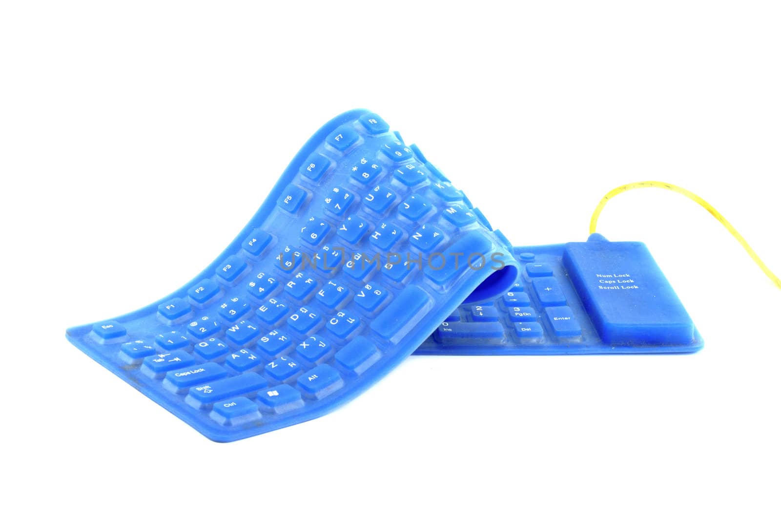 Isolated rubber portable and flexible PC keyboard