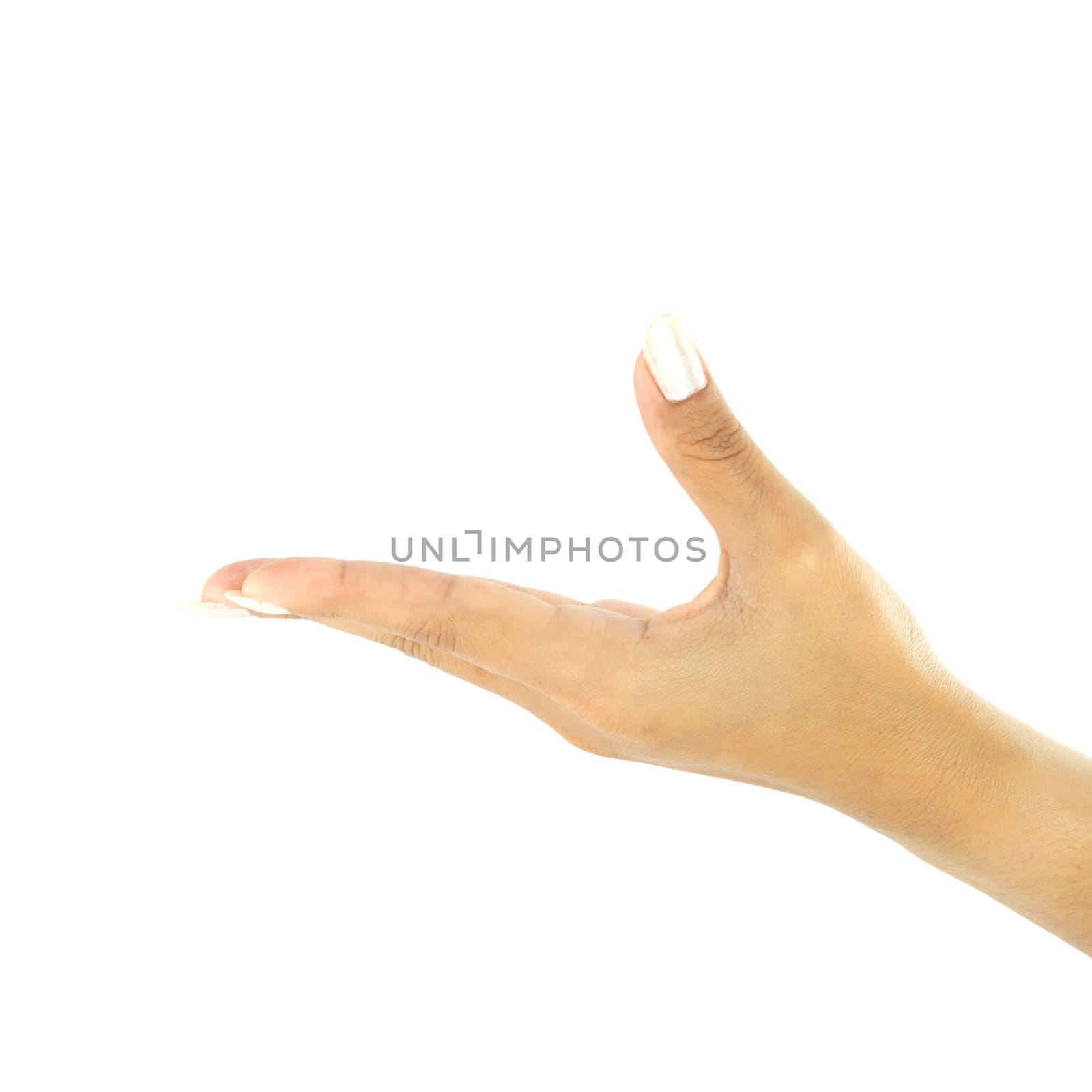 Empty hand isolated on white background