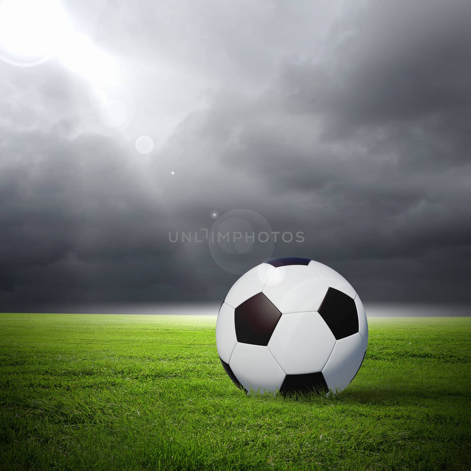 black and white soccer ball by sergey_nivens