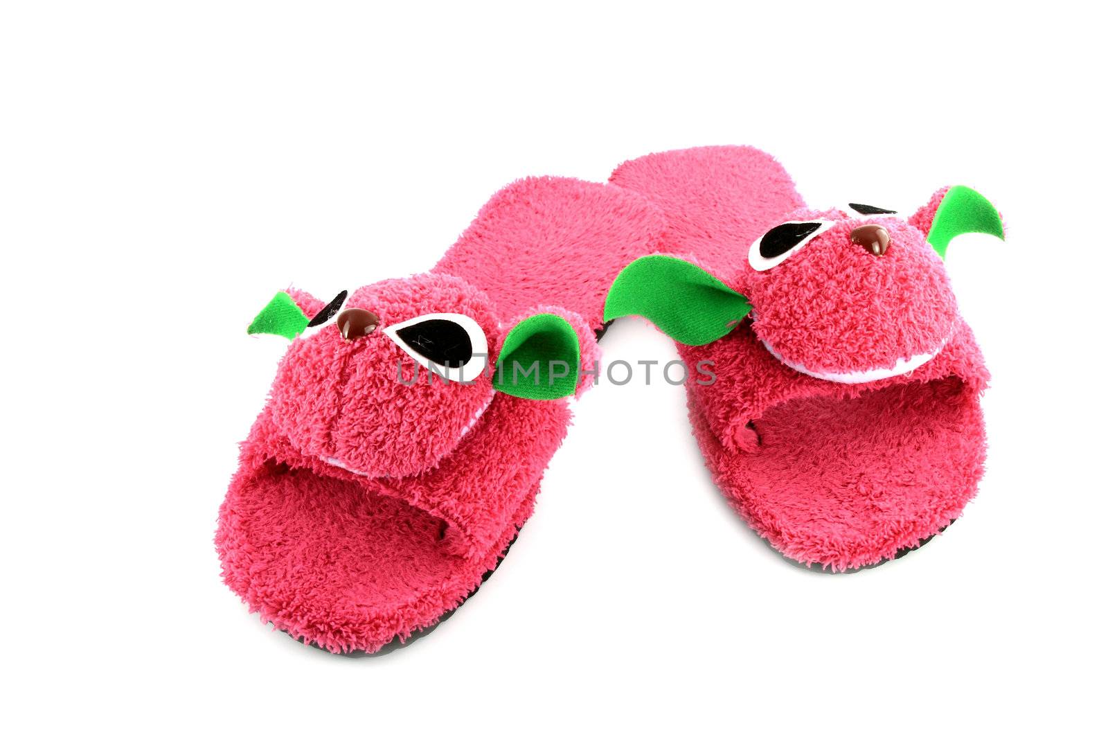 slipper that made as pink on white background by geargodz