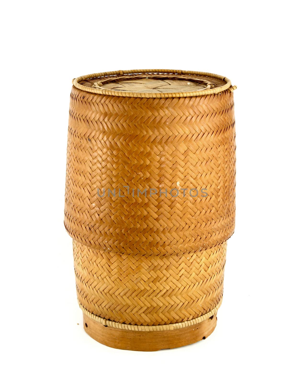 a bamboo wooden old style box for sticky rice by geargodz