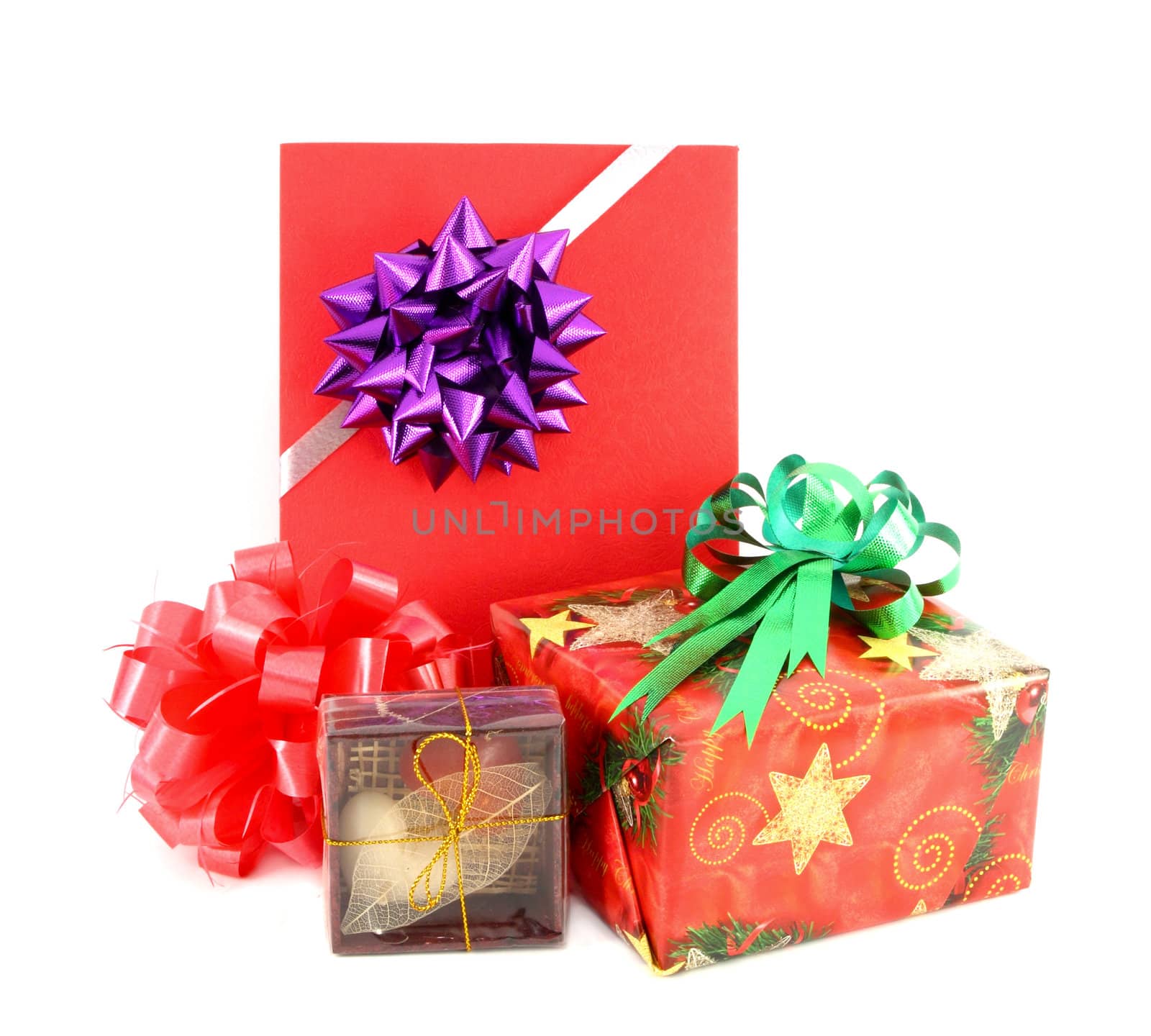 gift box set and ribbin bow on white background by geargodz