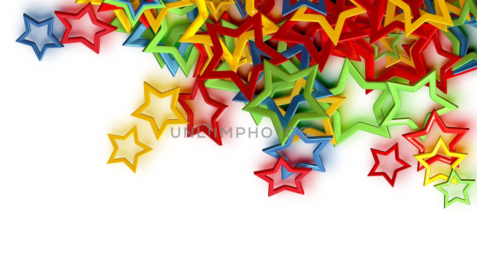 big and small stars in motion for advertise on white background