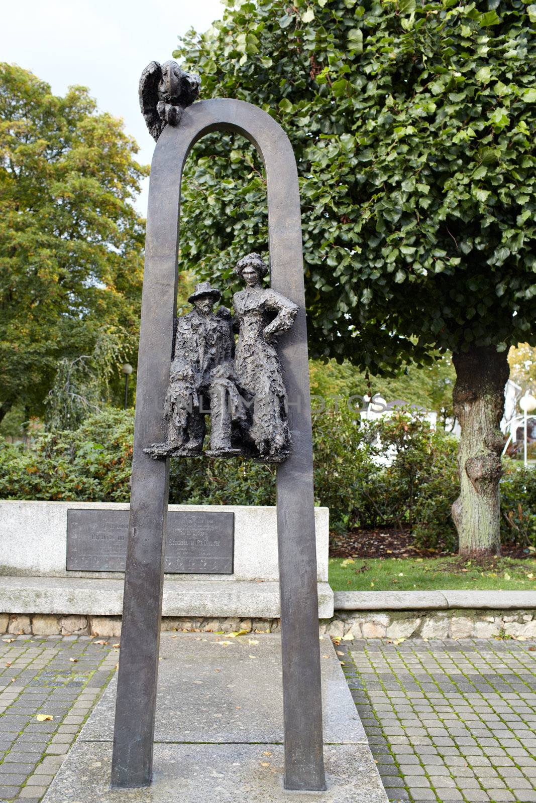 Sculpture to writers Rainis and Aspazija in Jurmala, Latvia.