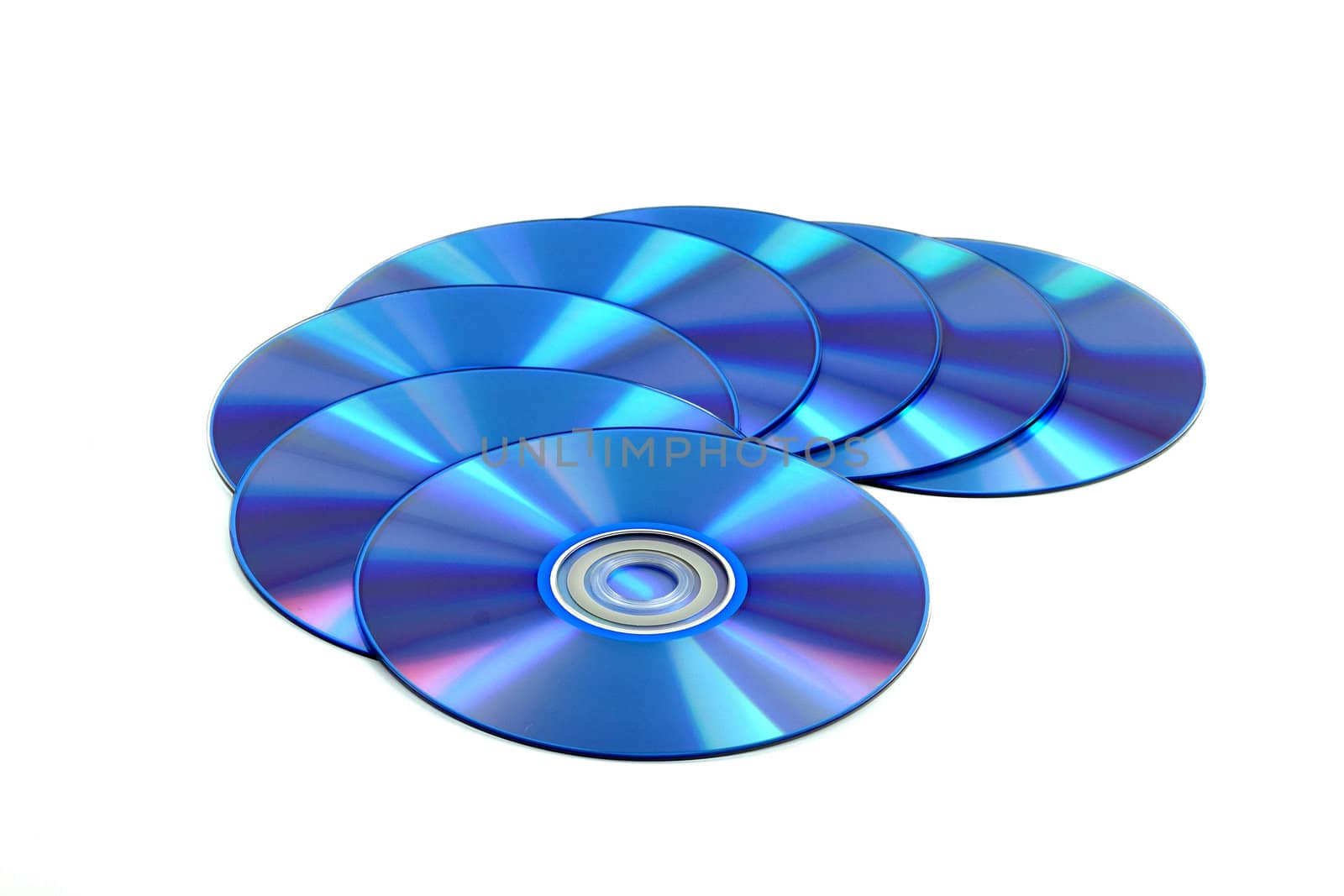 CD & DVD disk on white background