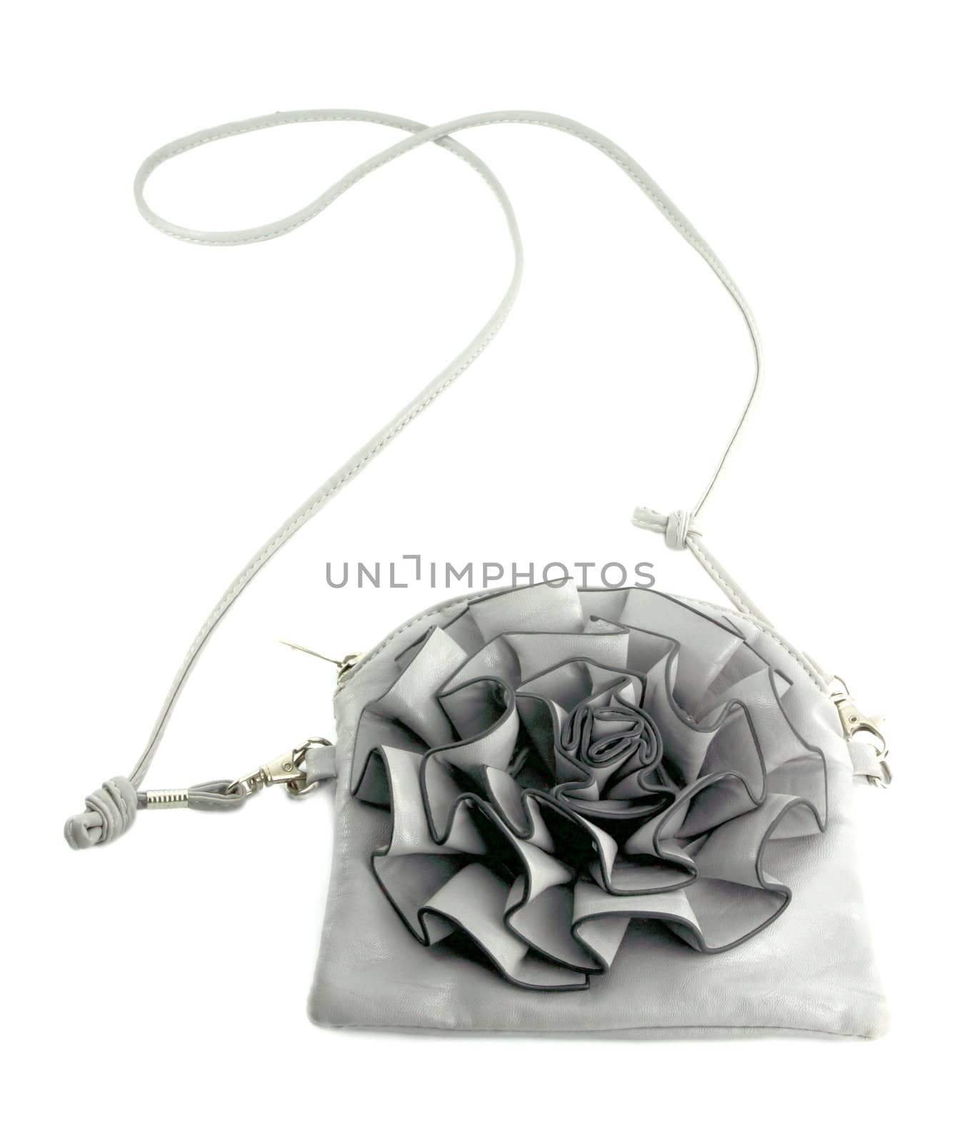 Grey women bag isolated on white background