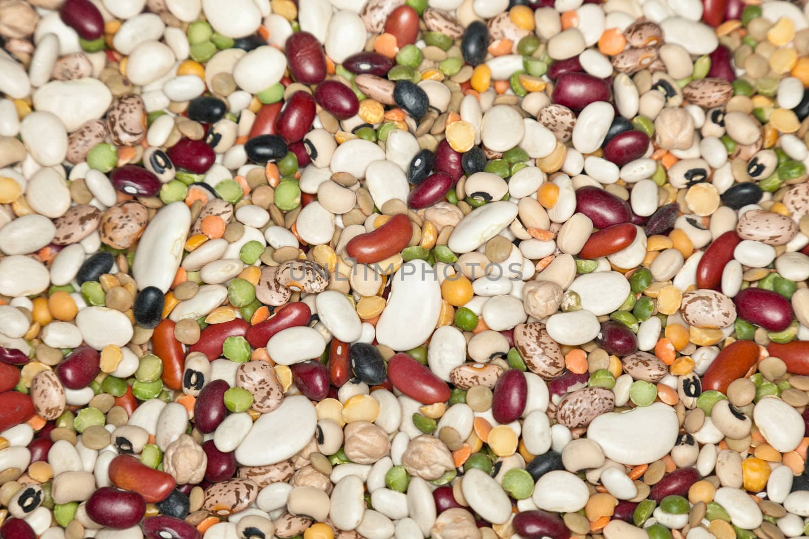 Mix of 13 various dry beans for a soup.