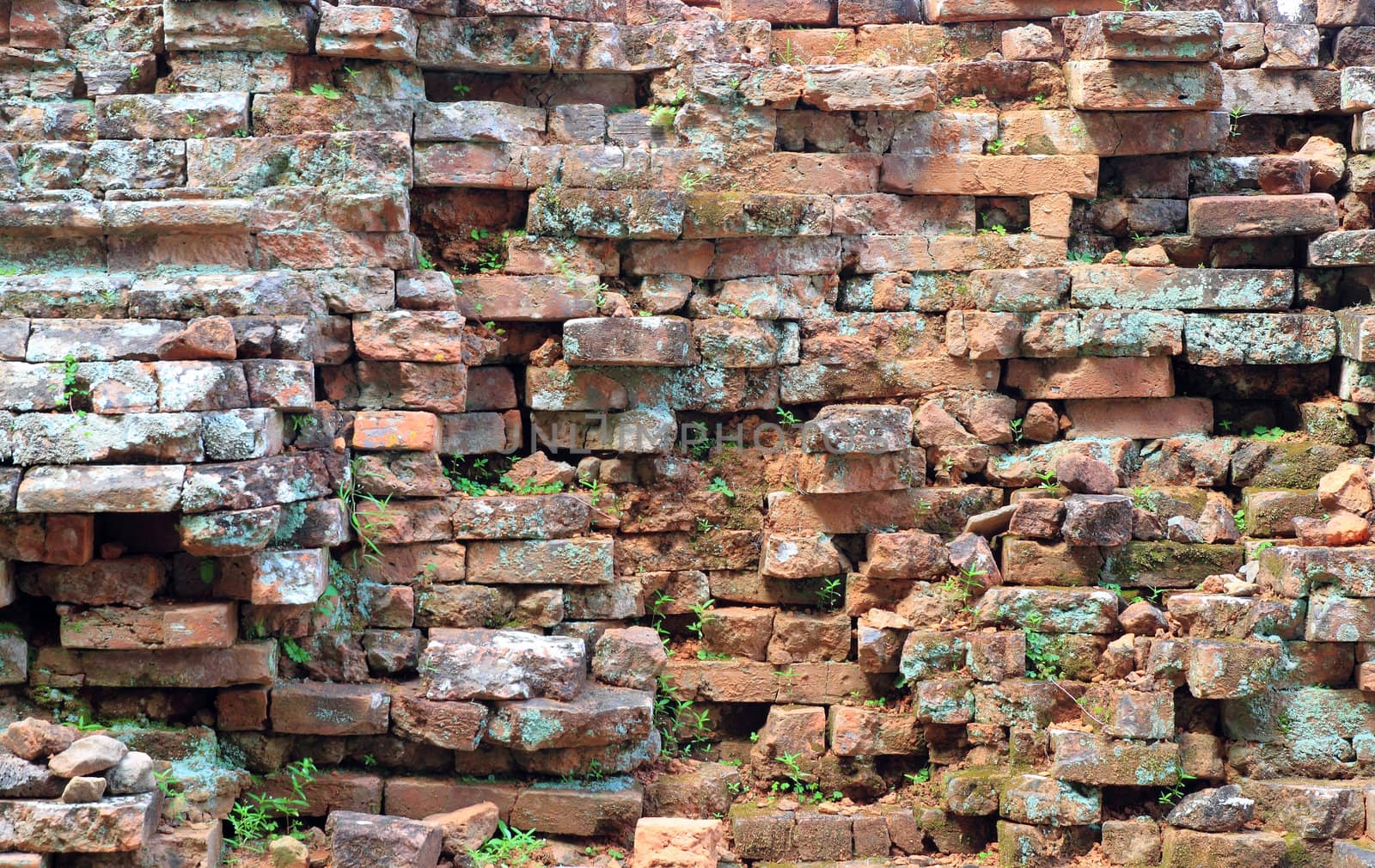 Ancient stone wall in Phanomrung temple, Thailand by geargodz