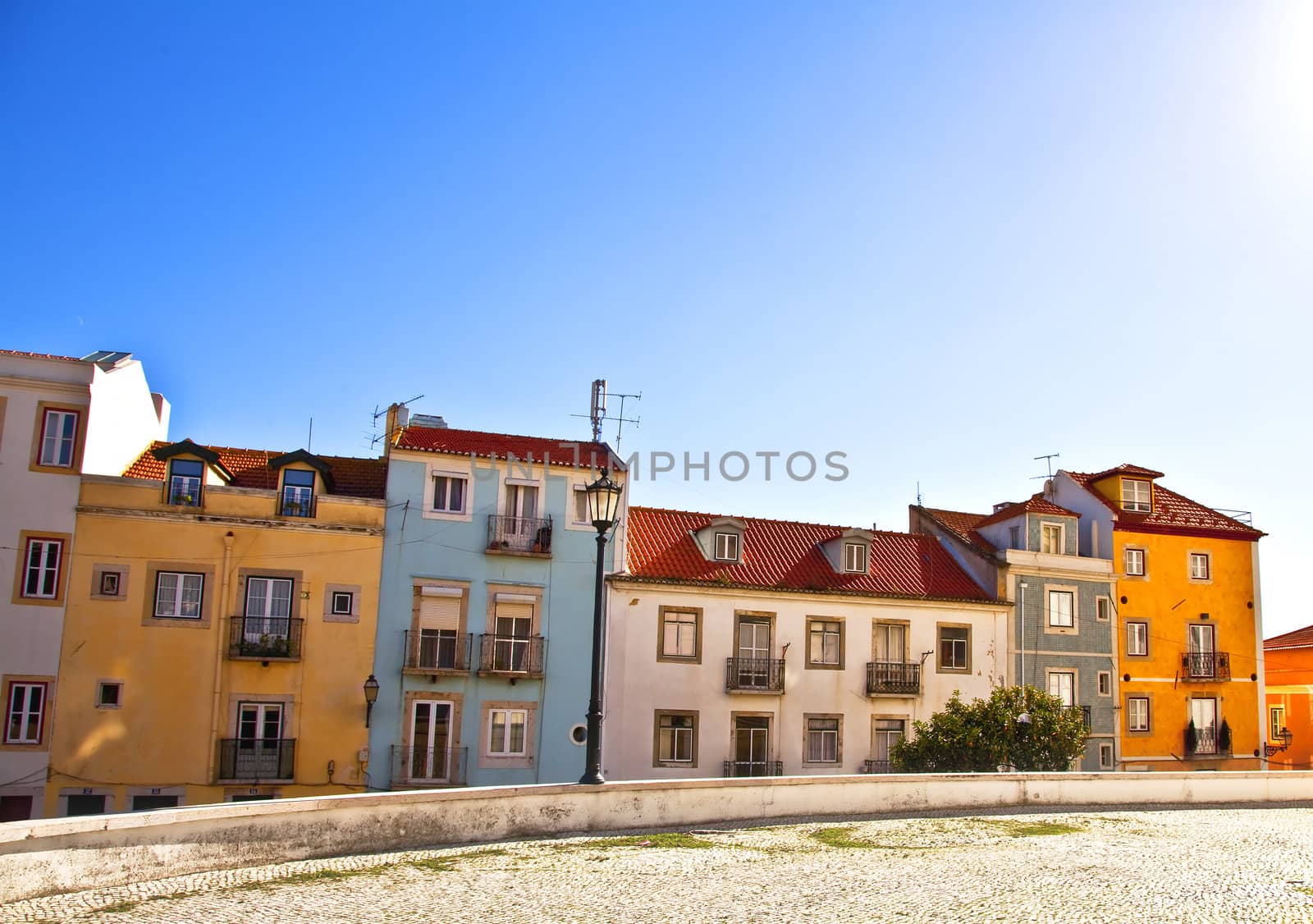 Lisbon, Portugal. Classical view. Typical architecture of the city streets.