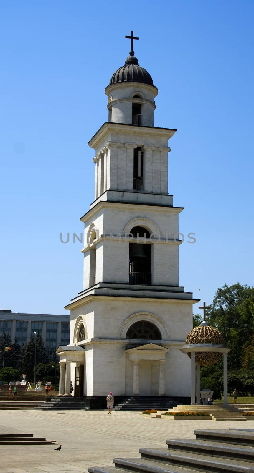 bell tower in the center of Chisinau, the Republic of Moldova