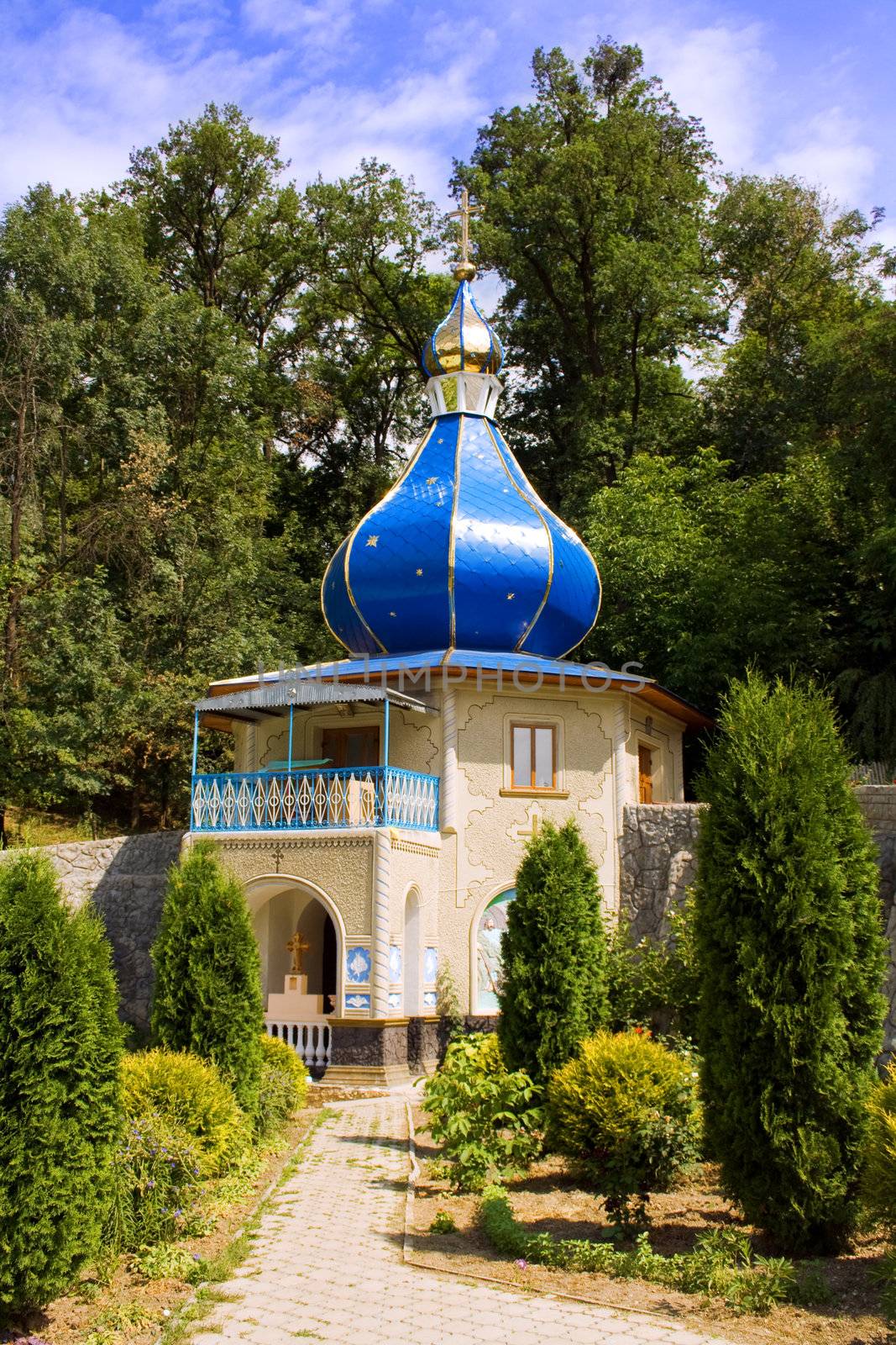 Small church over the rill. The monastery Tsyganeshty Moldova