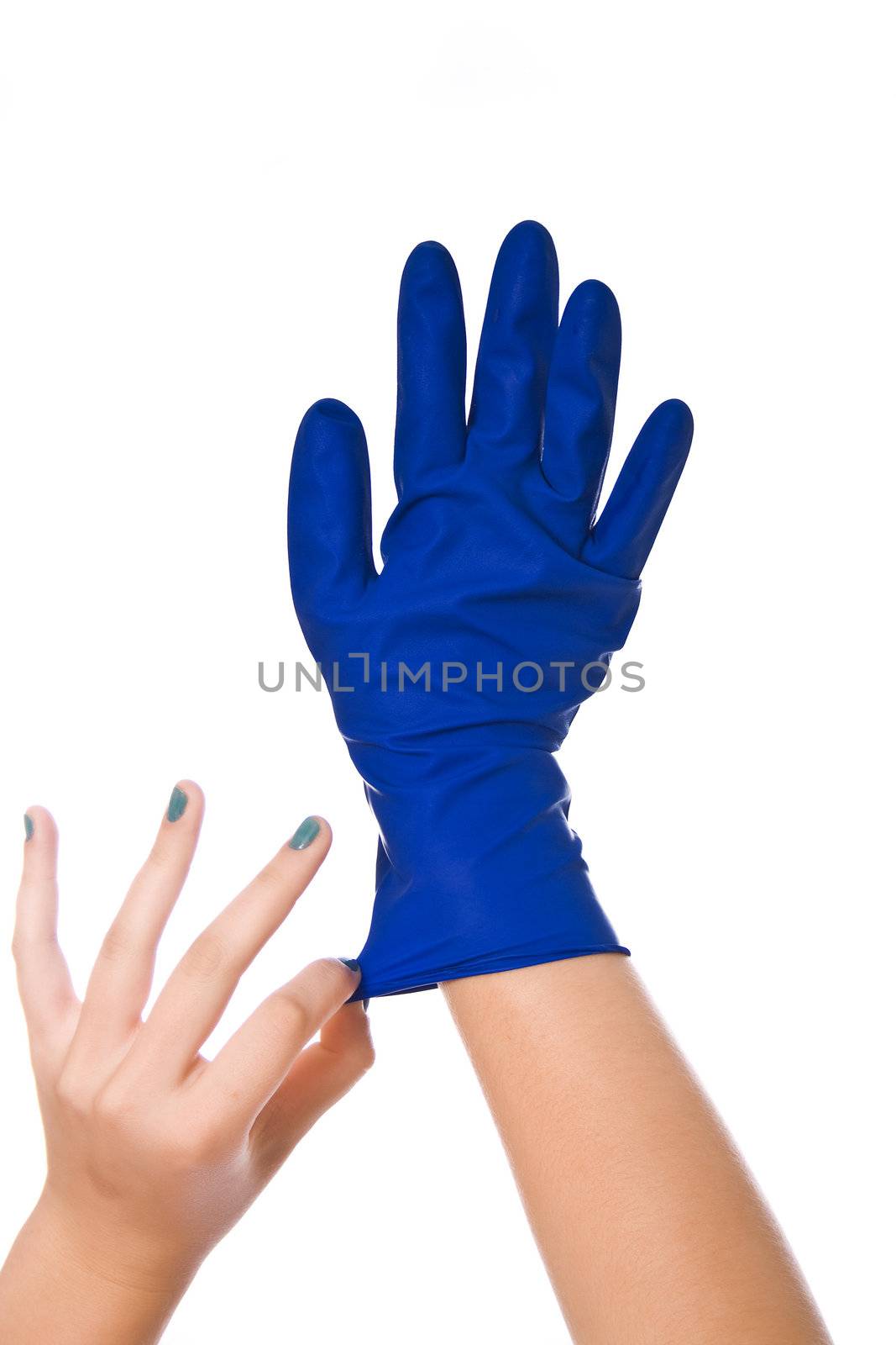 Latex Glove For Cleaning on hand