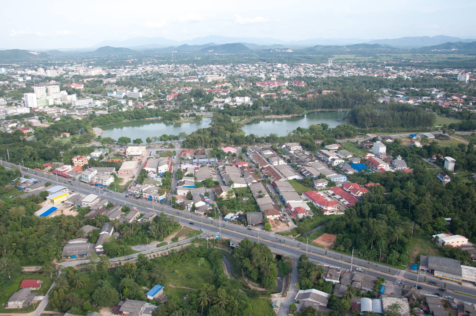 cityscape and road of yala city, thailand