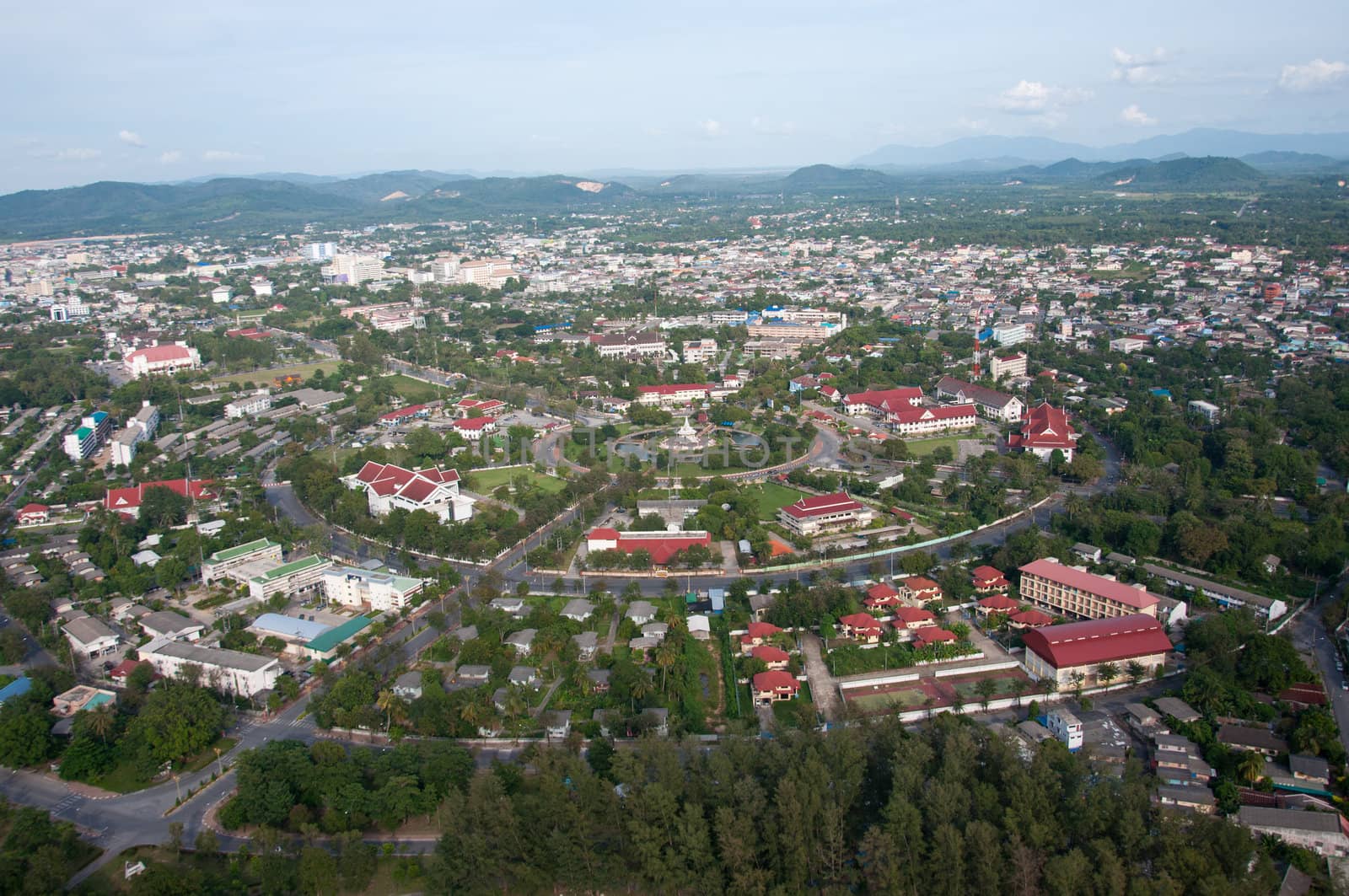 cityscape of yala city, thailand - bird eyes view