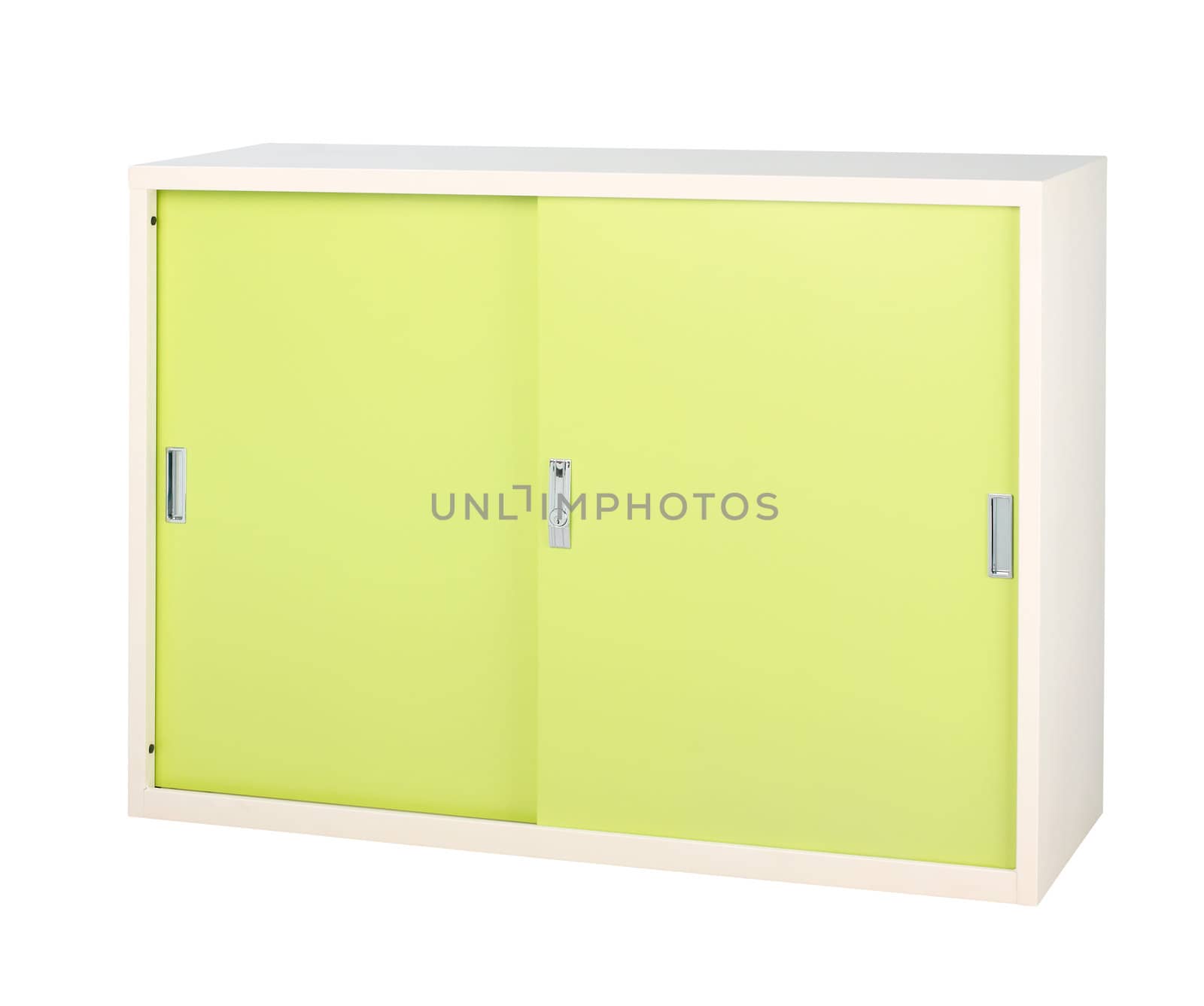 Steel cabinet in bright green great to storage all files