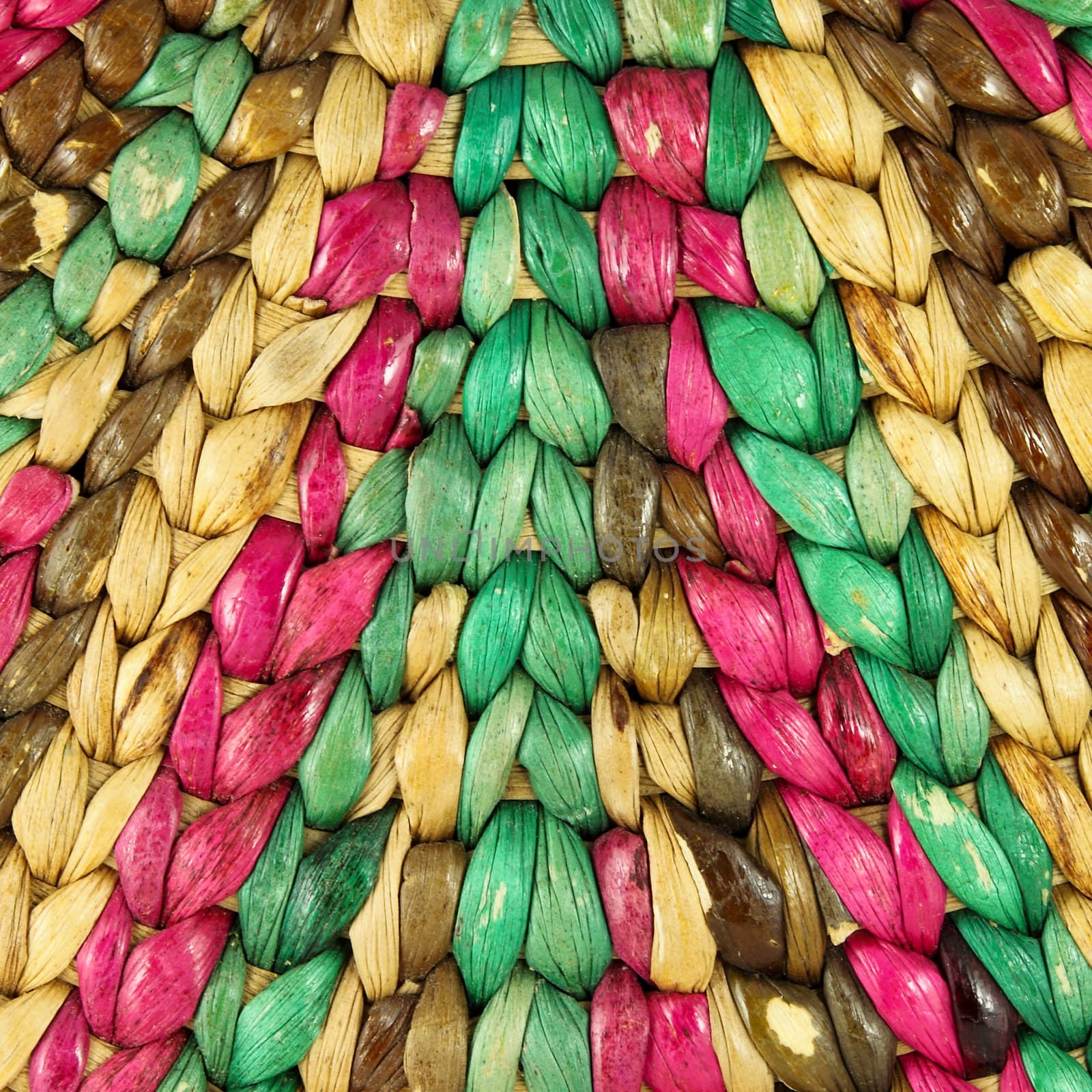 Closeup Structure of Colorful Rattan use a Background