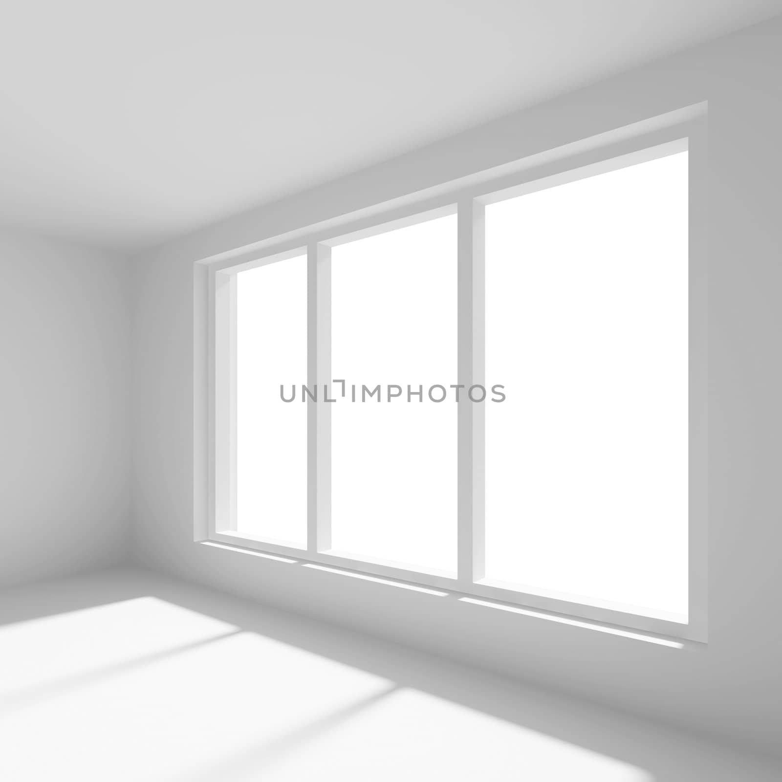 3d Illustration of White Empty Room