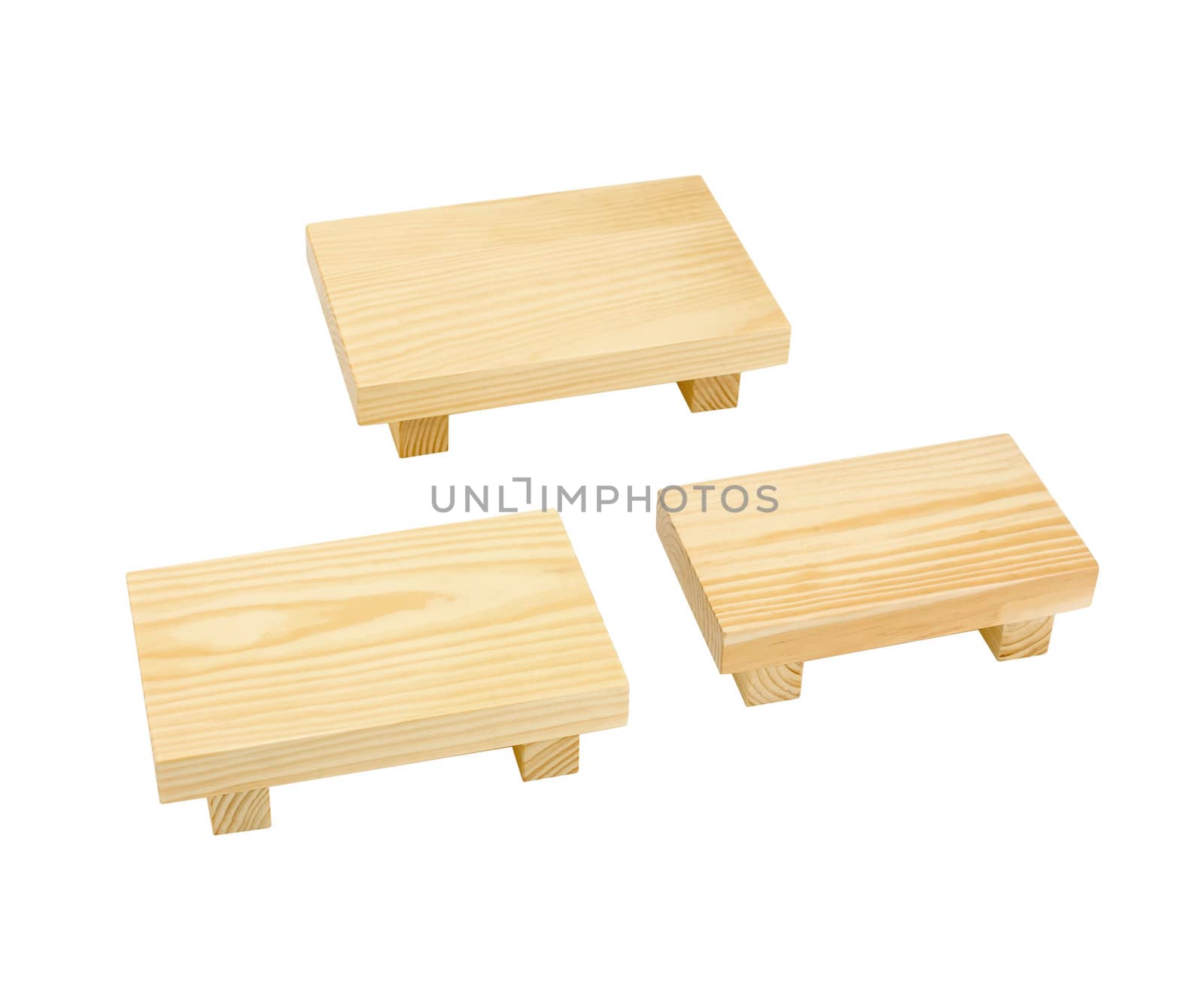 Small wooden bench utensil for Japanese food decoration 