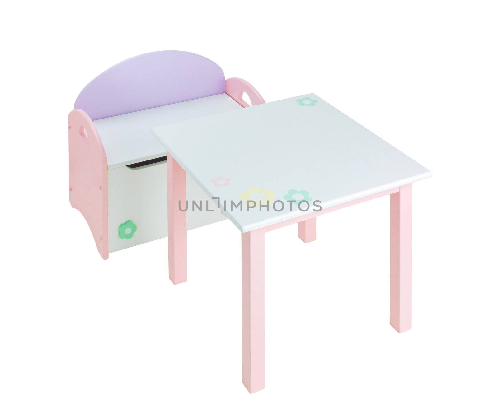 Desk and chair box for kids learning in the kindergarten school