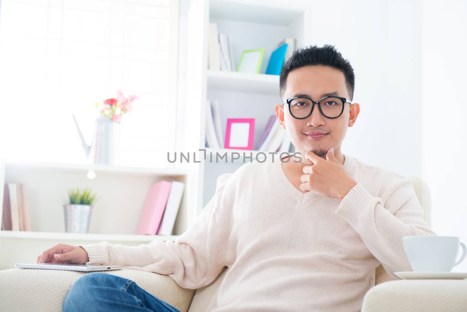 Southeast Asian male living lifestyle, indoor at home