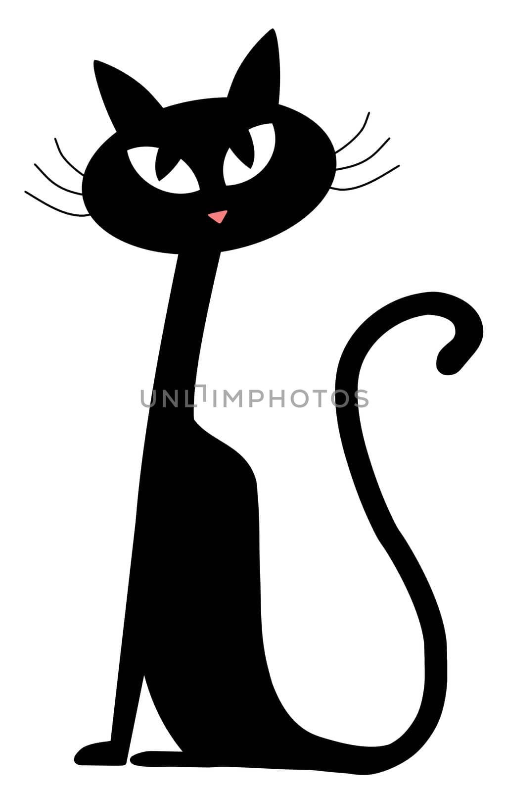 Illustration of an isolated Black cat