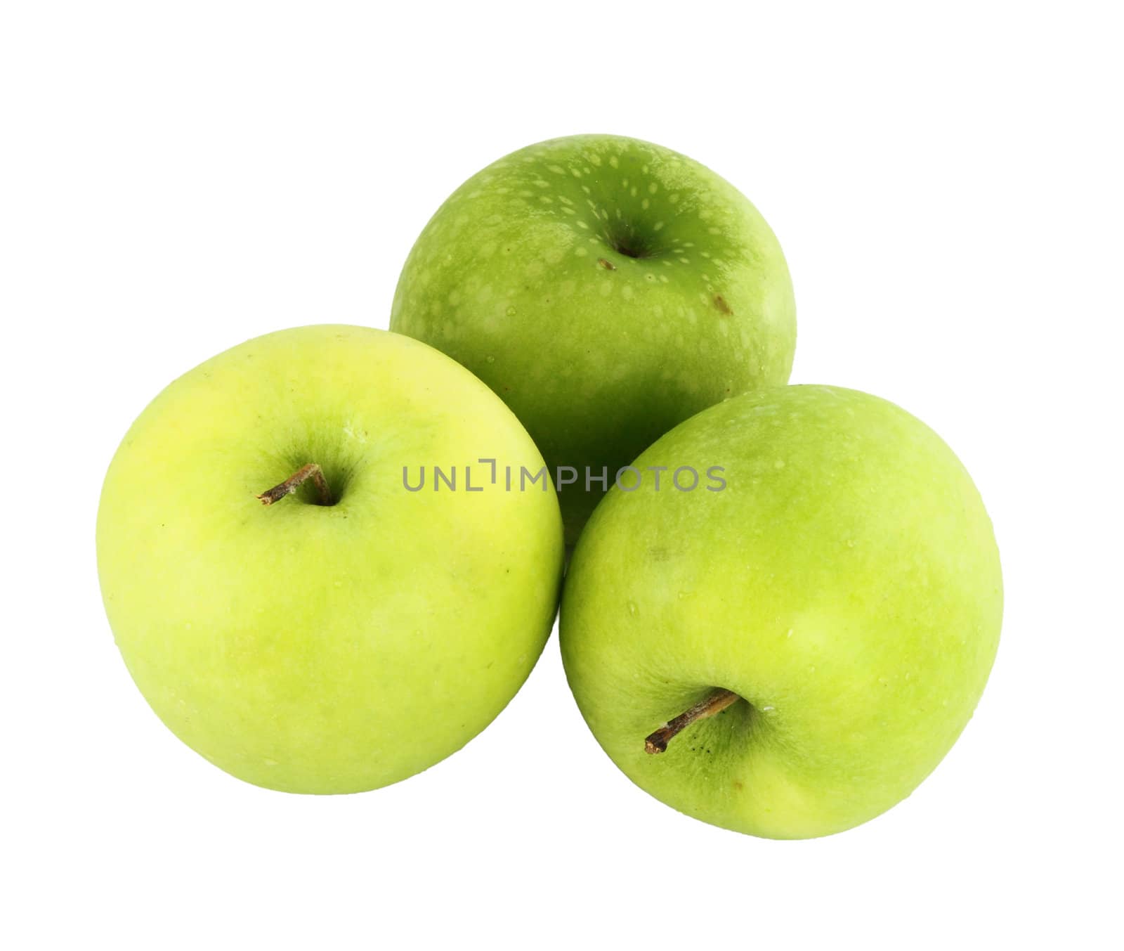 green apples isolated on white by geargodz