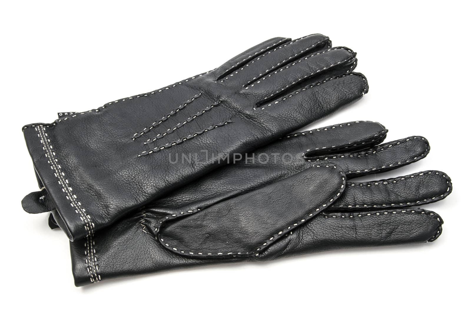 Black leather gloves by ibphoto