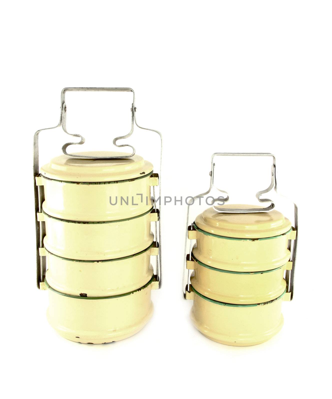 Metal Tiffin, Food Container On White Background by geargodz