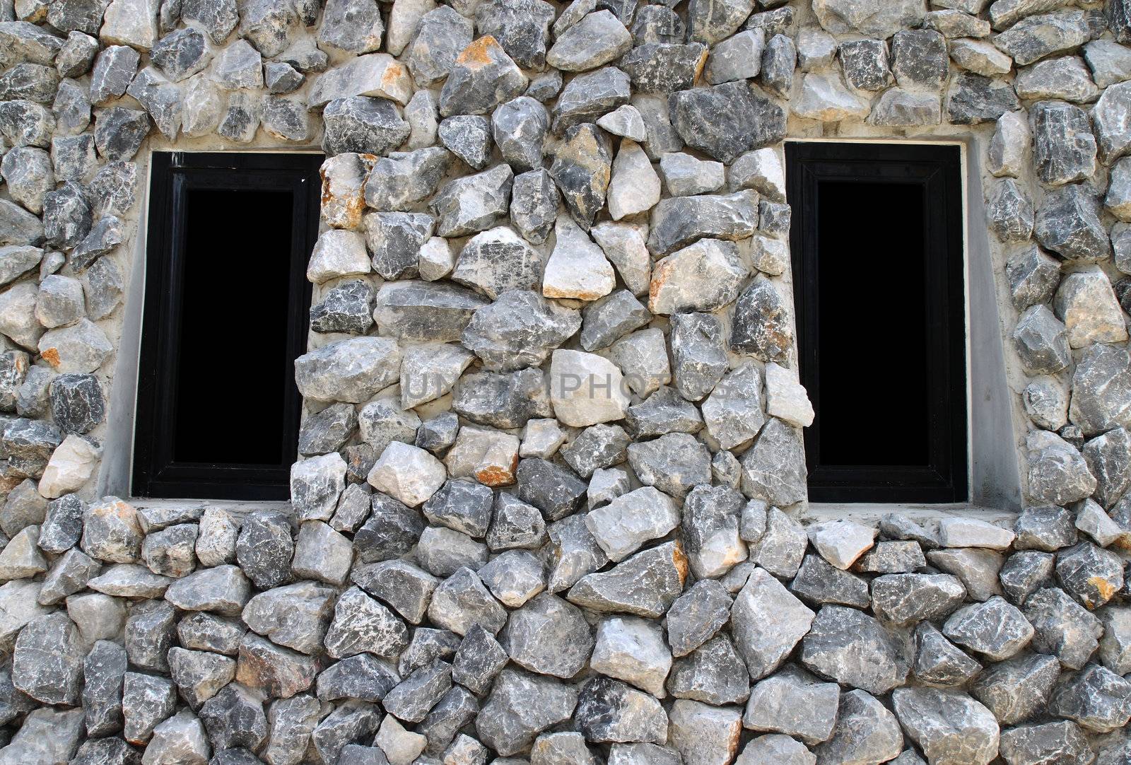 window on stone wall texture