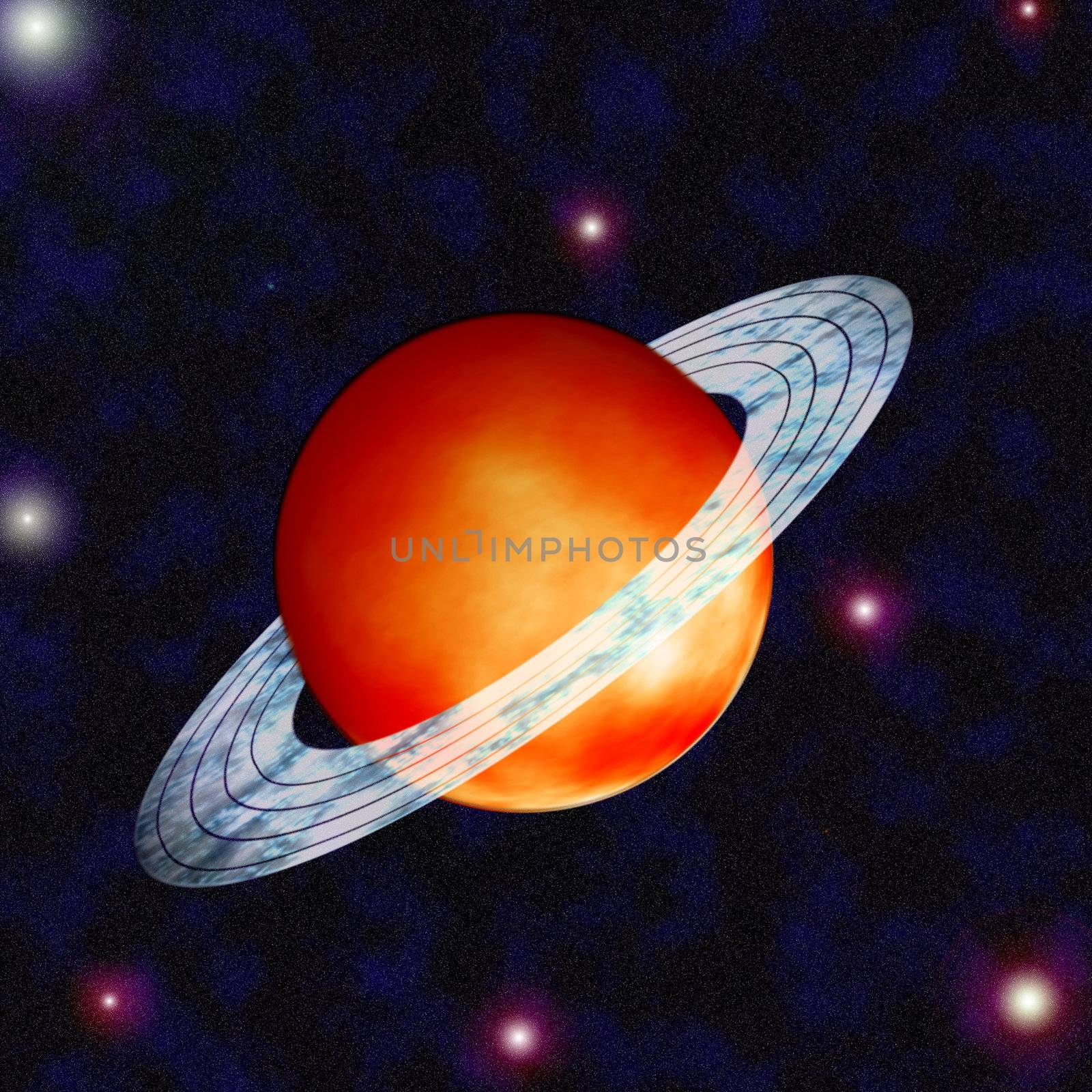 saturn with ring around on the space by geargodz