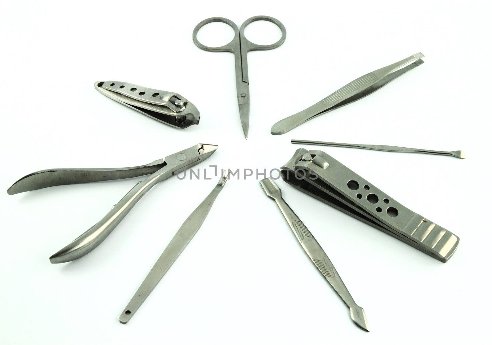 set of metallic manicure tools by geargodz