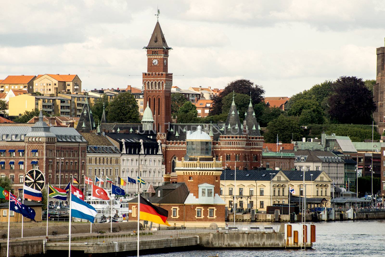 The view on Helsingborg harbor, Sweden. Taken on August 2012.